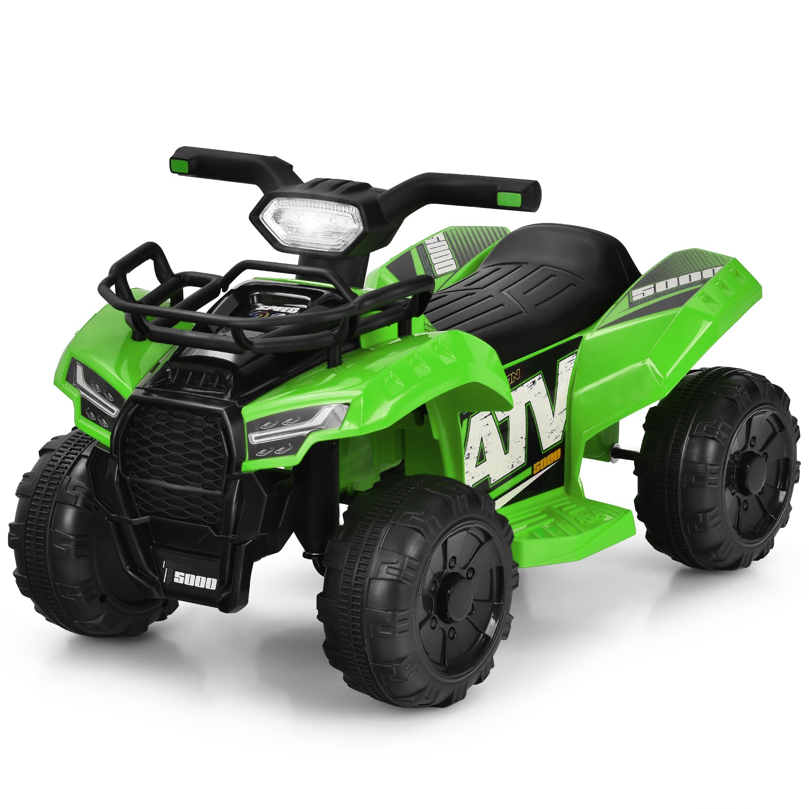 Costway 6V Kids ATV Quad Electric Ride On Car Toy Toddler w/LED Light&MP3 Green