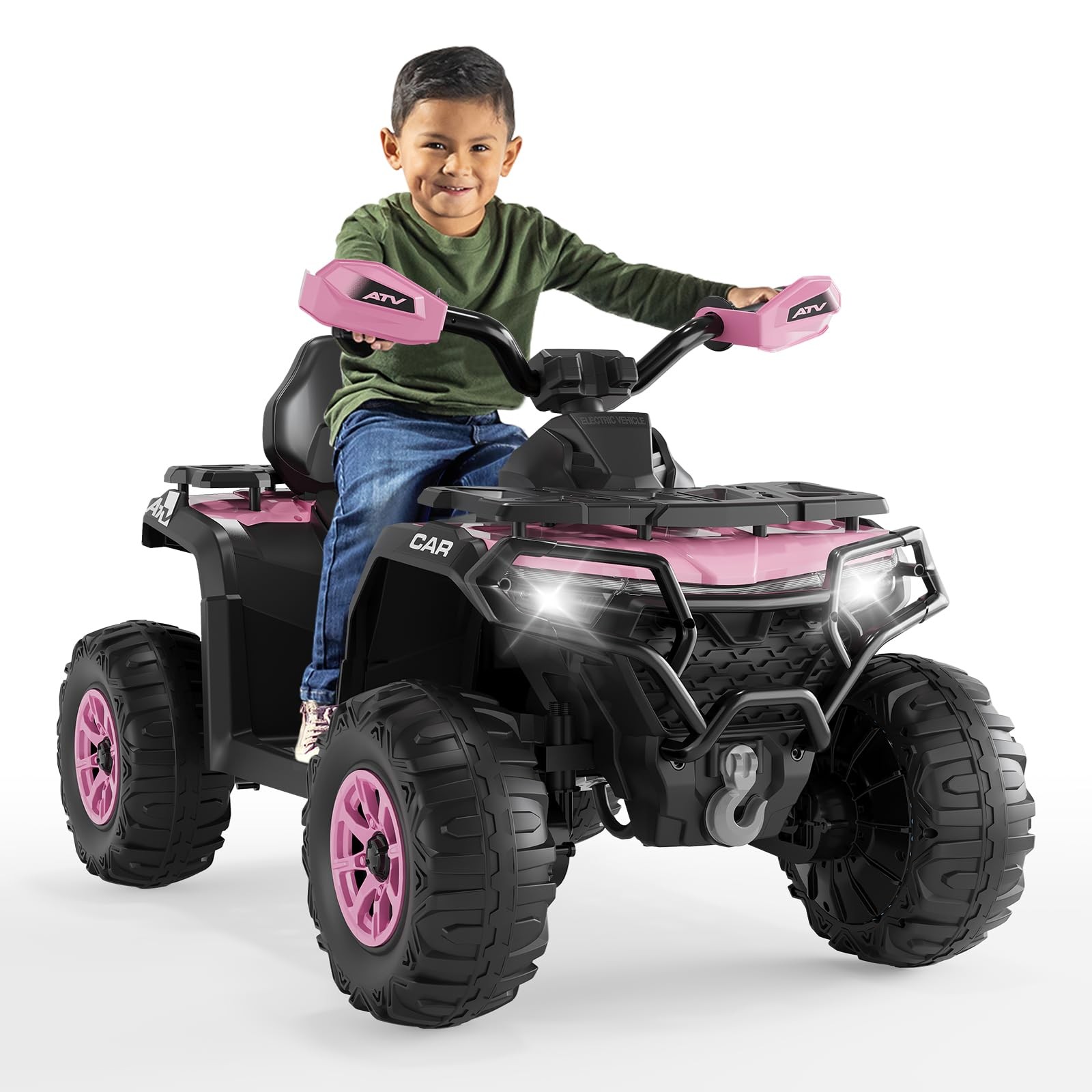 12V Kids Ride on Toy 4 Wheeler Quad Car 2x35W Bluetooth 4-6mph w/ Low&High Speed