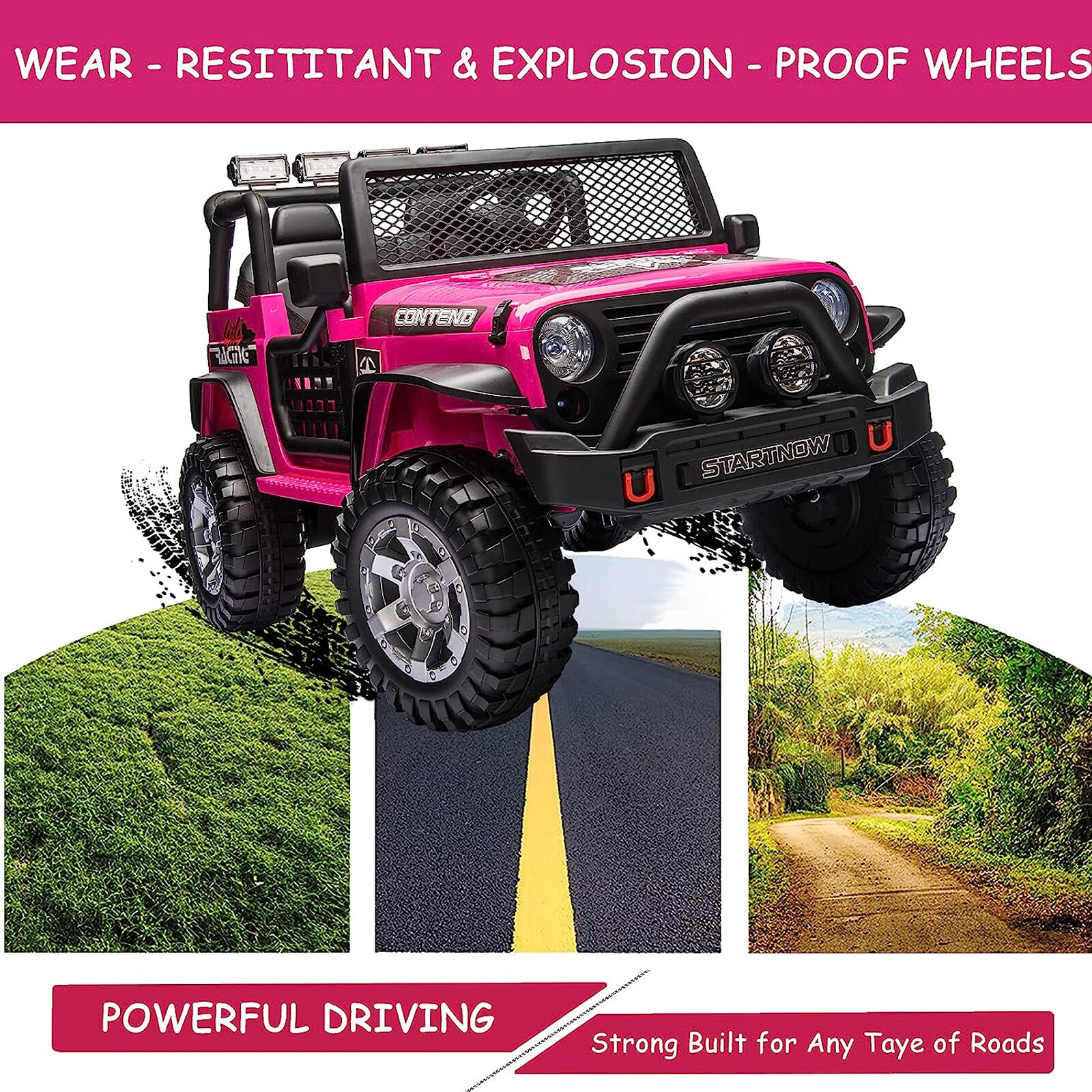 12V Electric Ride On Car Vehicle Toy Kids Truck Jeep w/ Remote Control USB Pink