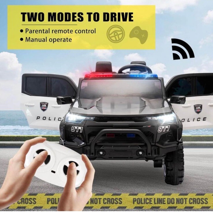 24V 10Ah Two-Seater Kids Ride on Police Pickup