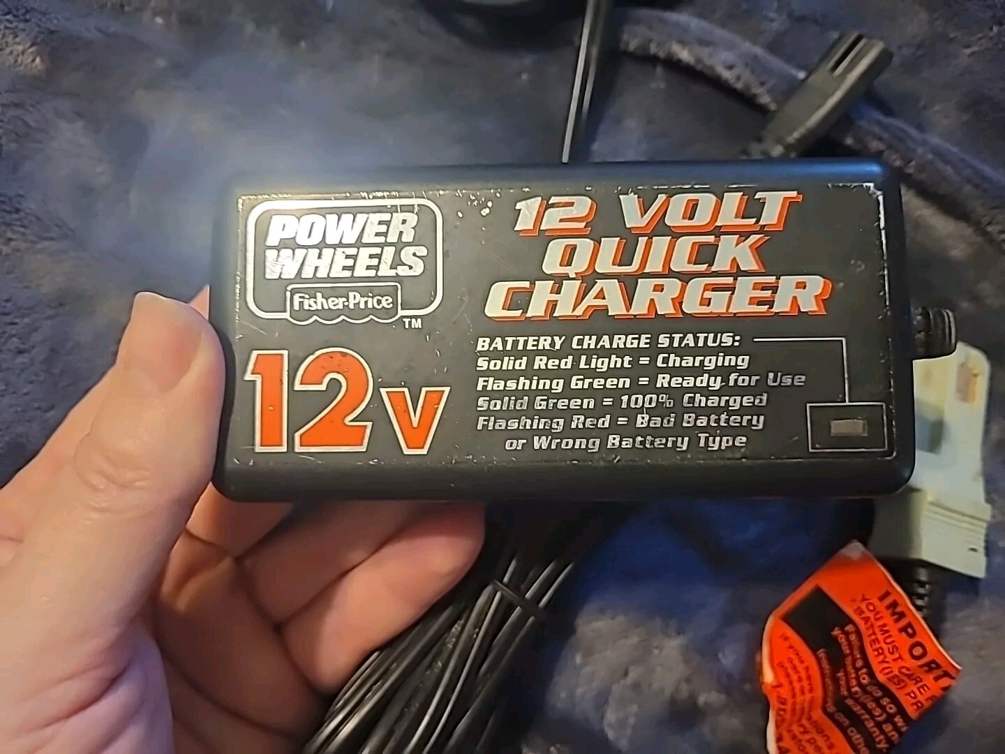 Fisher-Price Power Wheels Quick Charger 12 Volt Battery Mod: 00801-1429 12V 2.5A