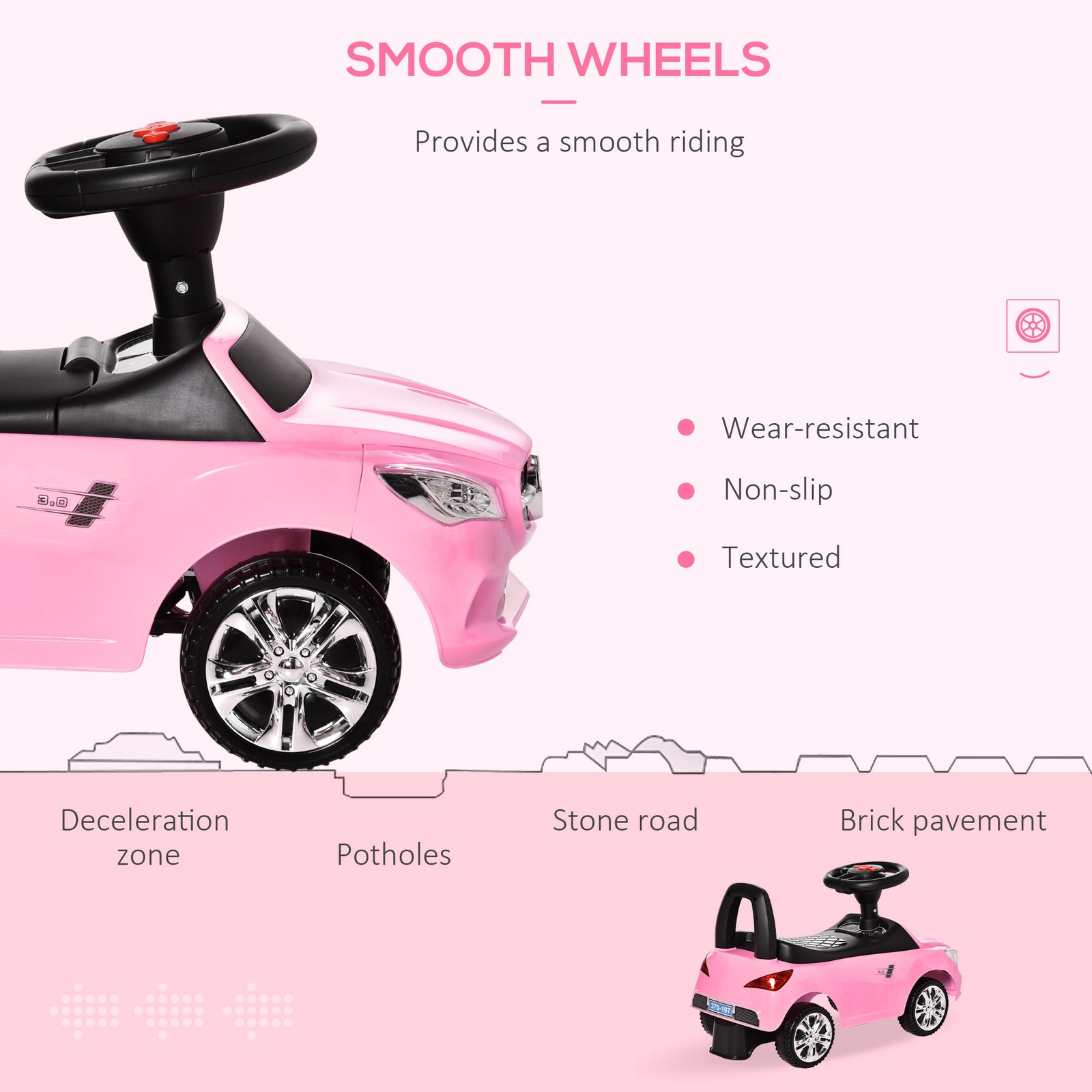 Ride on Sliding Car Baby Ride On Horn Music Working Lights Storage No Power Red