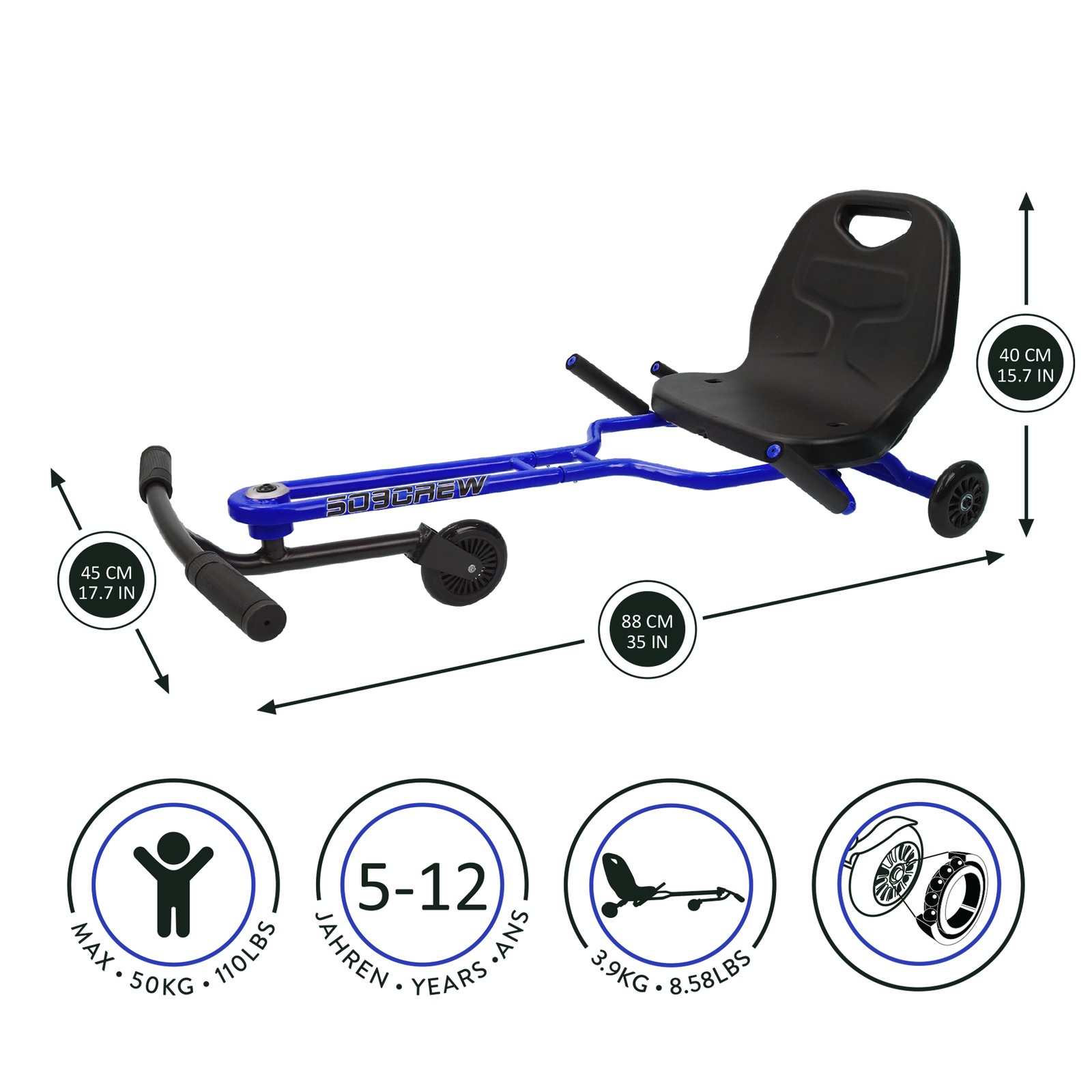 509 Crew: Landshark Ride-On, Blue, Ride Ons, Bikes & Skates, Ages 5+
