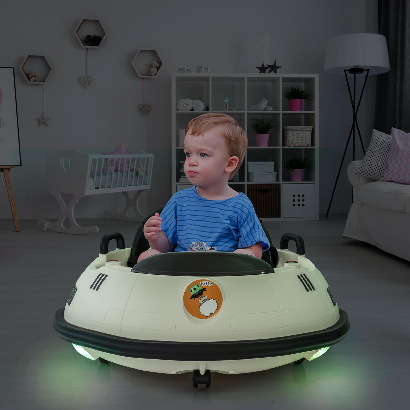 12V Ride on Bumper Car 360° Spin Toddlers Electric Fun Toys with Remote Control