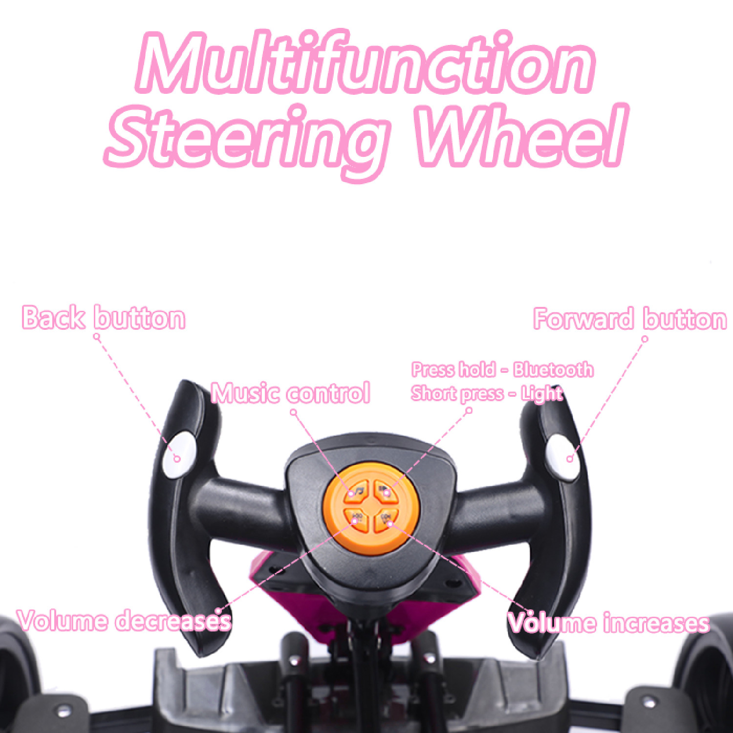 12V Electric Kids Pedal Go Kart Adjustable Seat Ride On Toy 3-6 Years Magenta