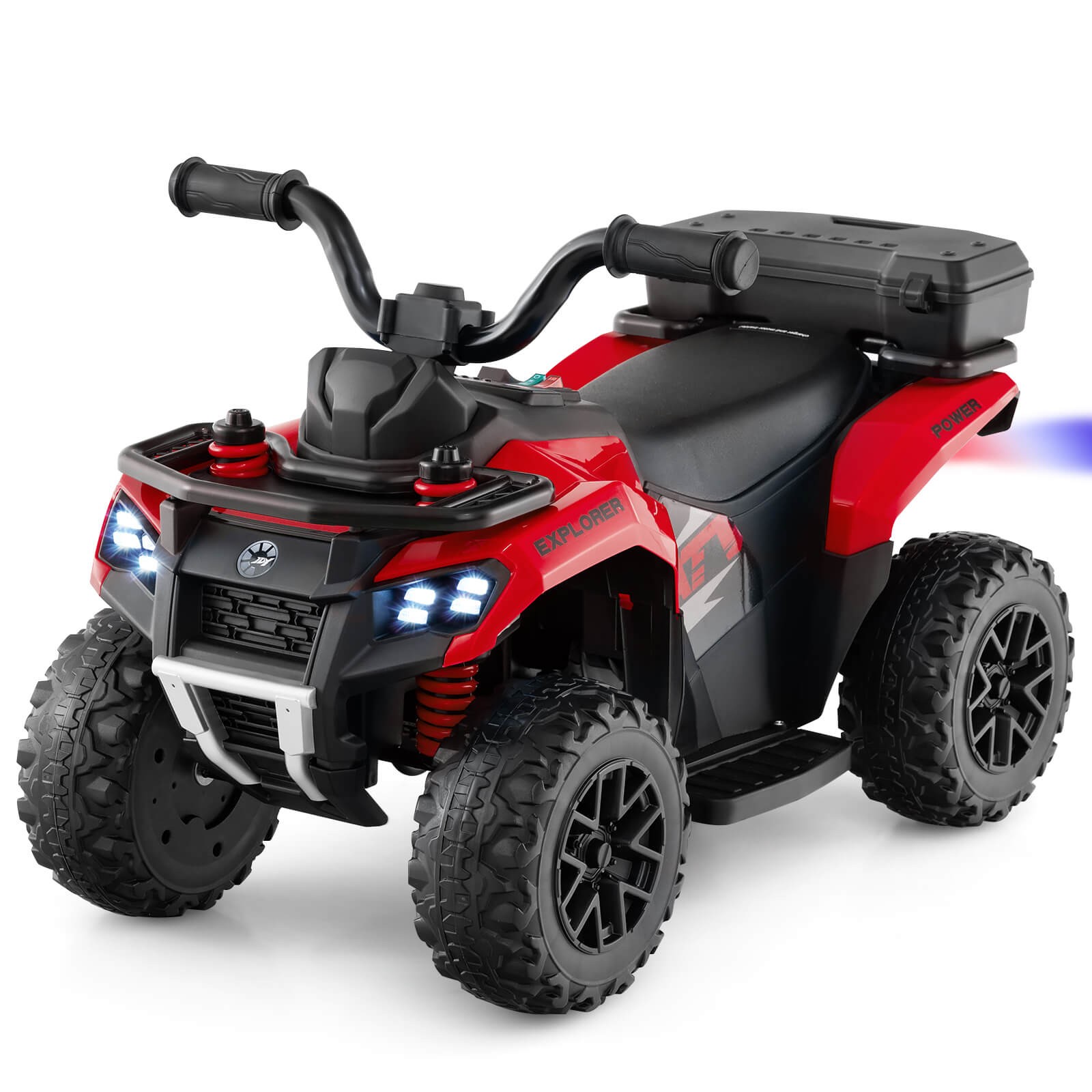 6V Kids Ride On ATV w/ Music & Spray Function USB Port Storage Box Toy Car