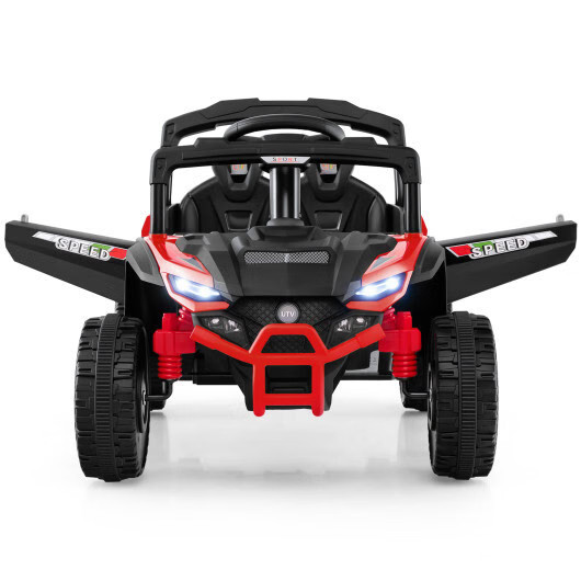 12V Kids Ride On Car UTV Electric Vehicle with LED Lights Music and Horn-Black