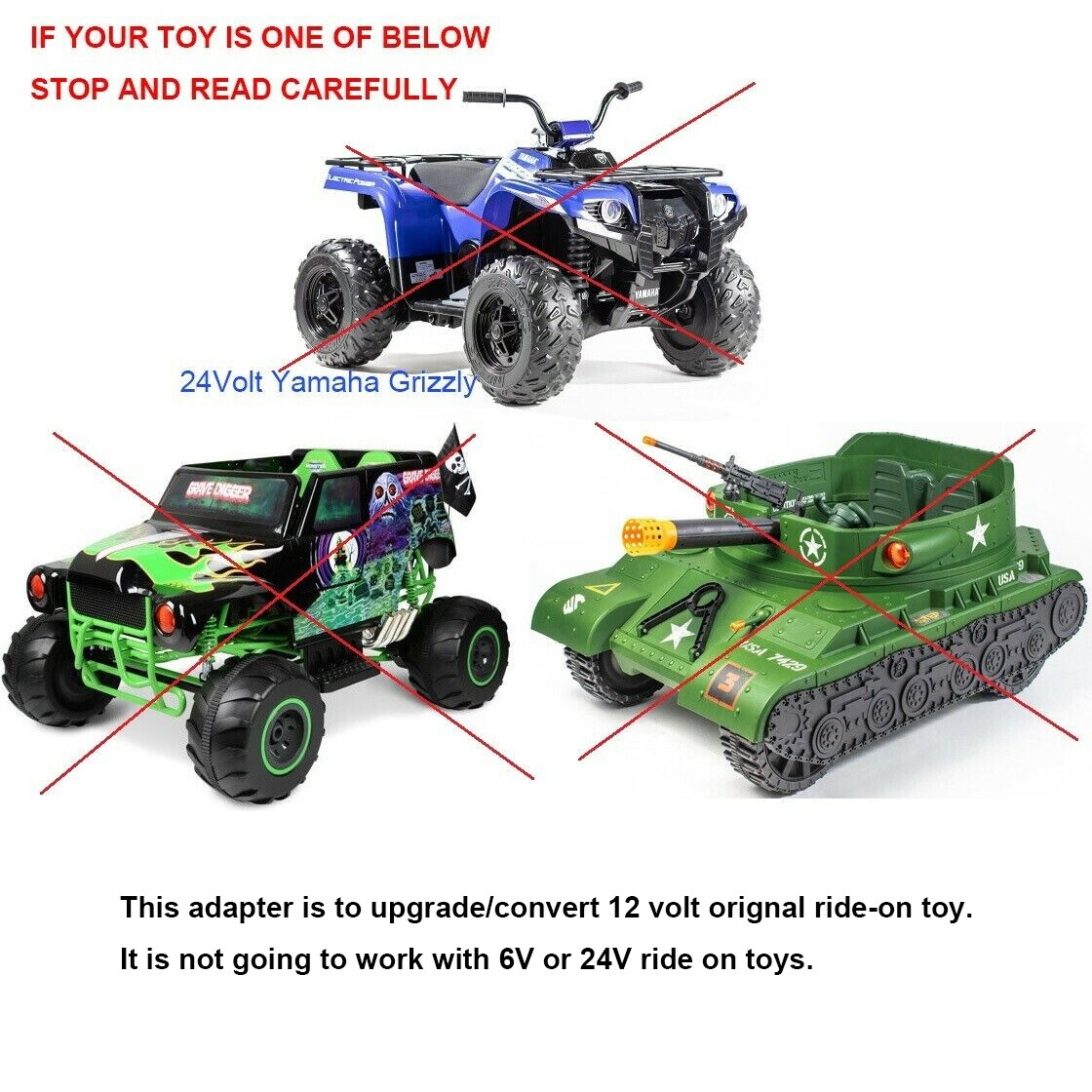 Action Wheels 12V Yamaha Raptor Battery Conversion Kit to 18V/20V Tool Battery