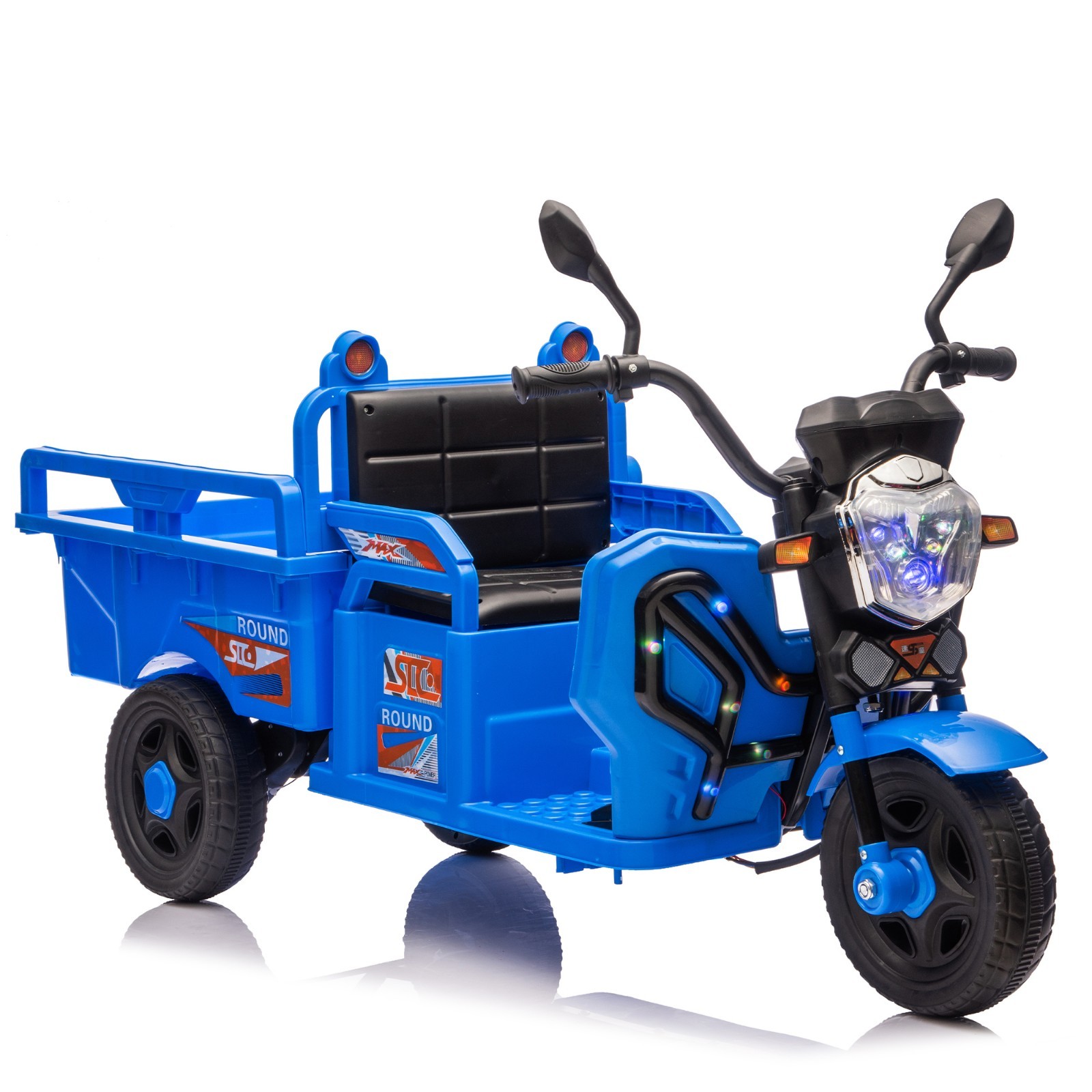 12V Kids Electric 3-Wheel Cargo Truck 2WD Anti-Slip Wheels Large Storage Space