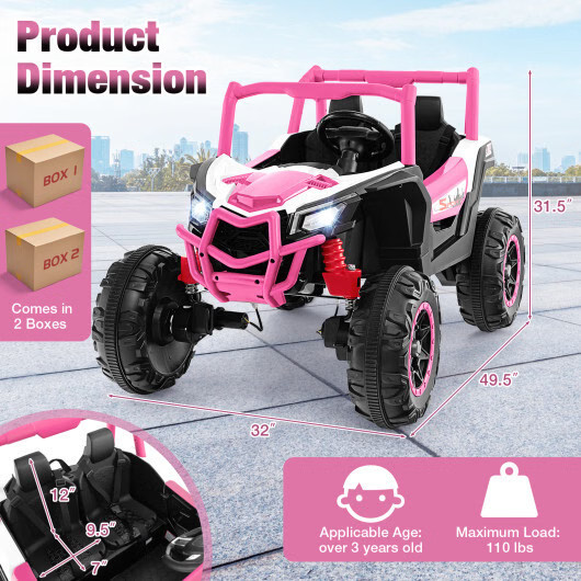 2-Seater Kids Ride on UTV with 2.4G Remote Control for over 3 Years Old Children