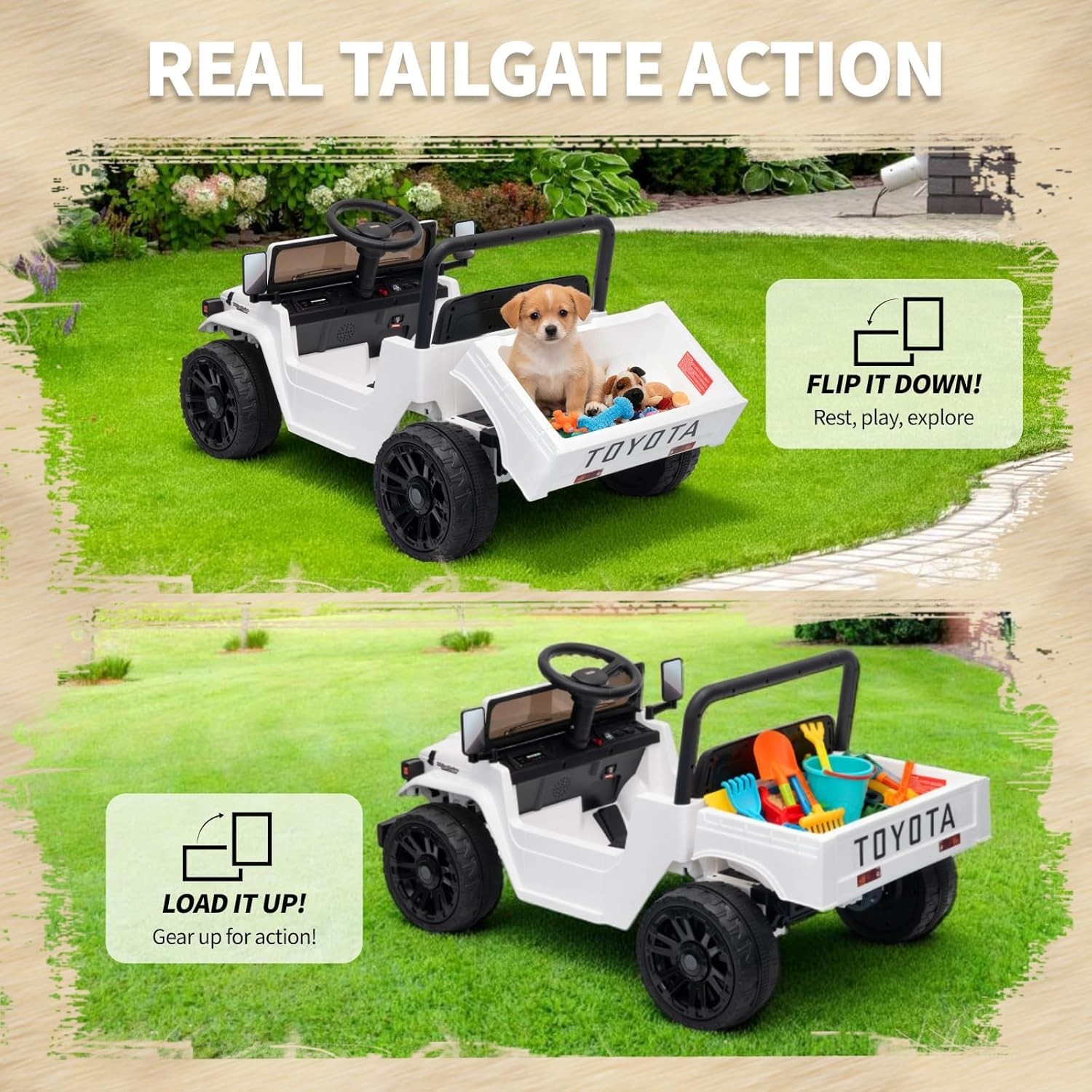 Licensed Ride On Car for Kids, 12V Electric Toy Truck with Parent Remote Control