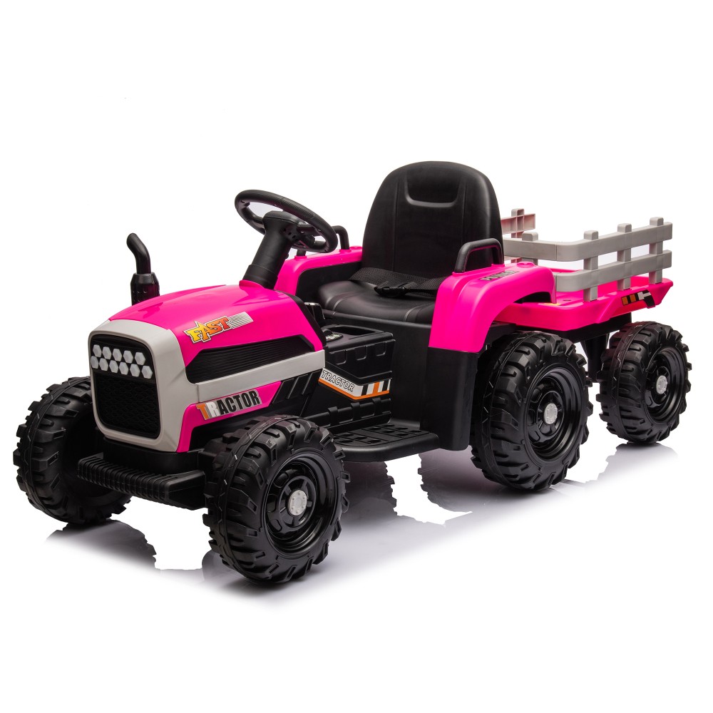 24V Battery Electric Ride on Tractor w/ Trailer 200w*2motor 1.86-4.97MPH/Remote