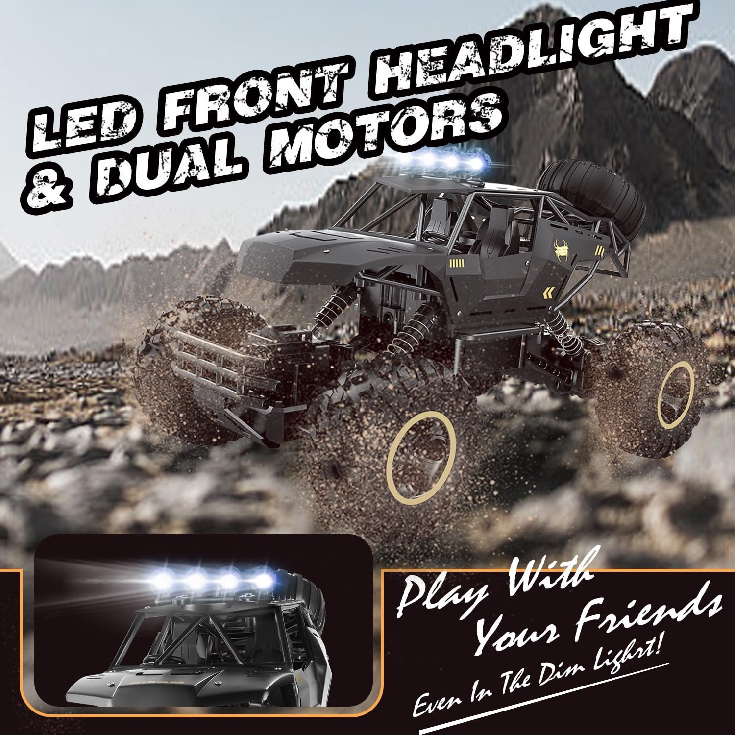 Jiakora RC Cars Remote Control Car 1:12 Off Road Truck, Metal Shell LED Headl…