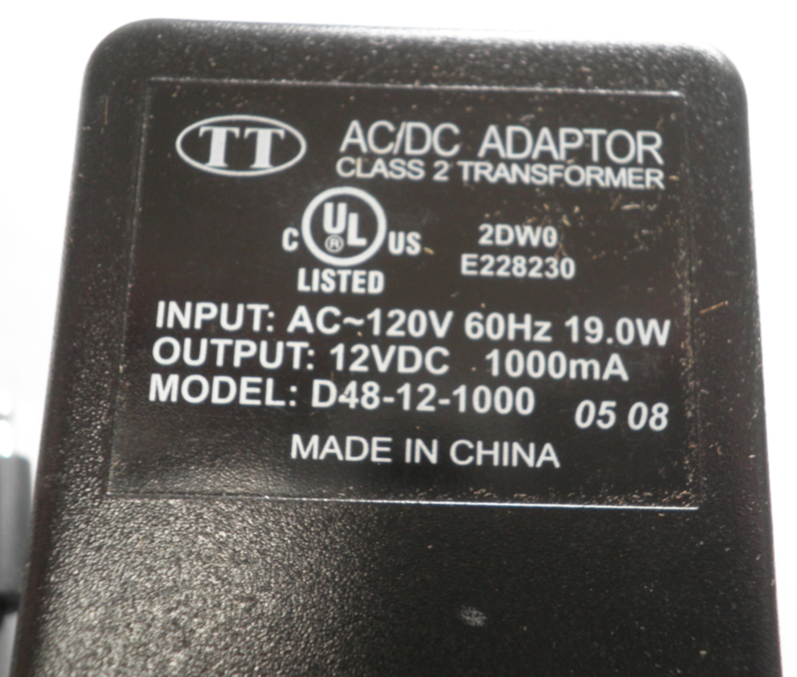 TT CLASS 2 BATTERY CHARGER FOR RIDE ON 12V D48-12-1000 PARTS 759