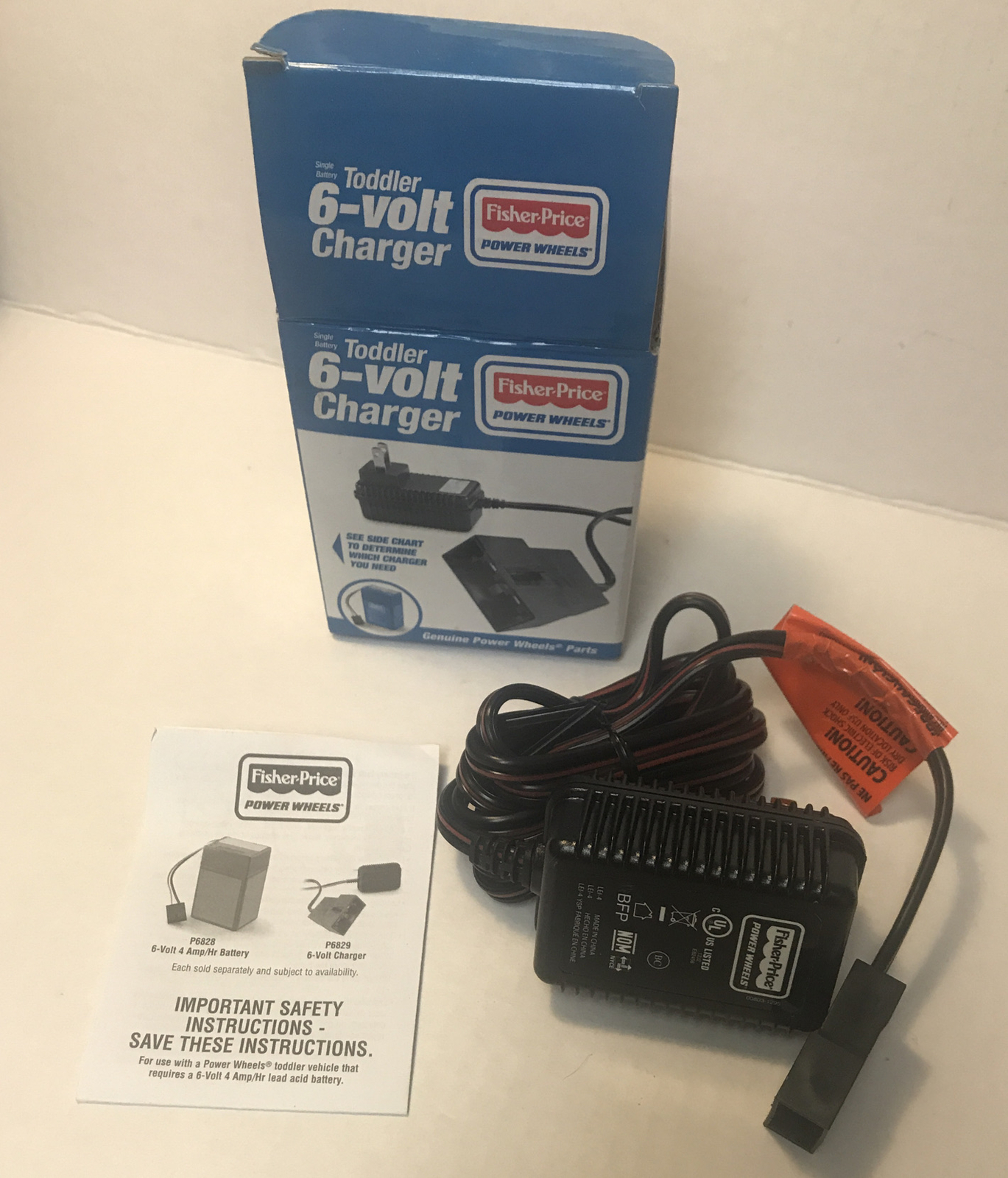 Fisher Price Power Wheels 6-Volt Battery Charger Toddler Blue P6829 6 Volt NEW