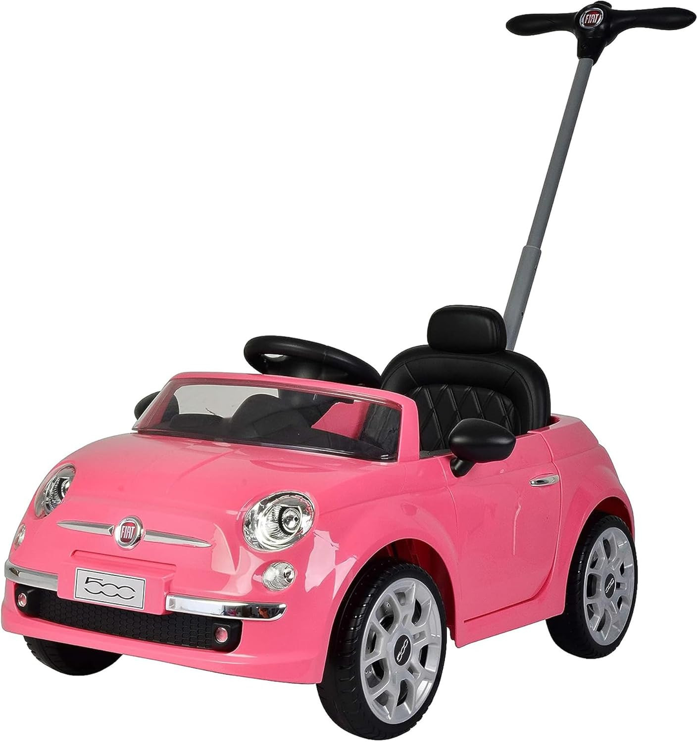 Fiat 500 Push Car, Pink, Large