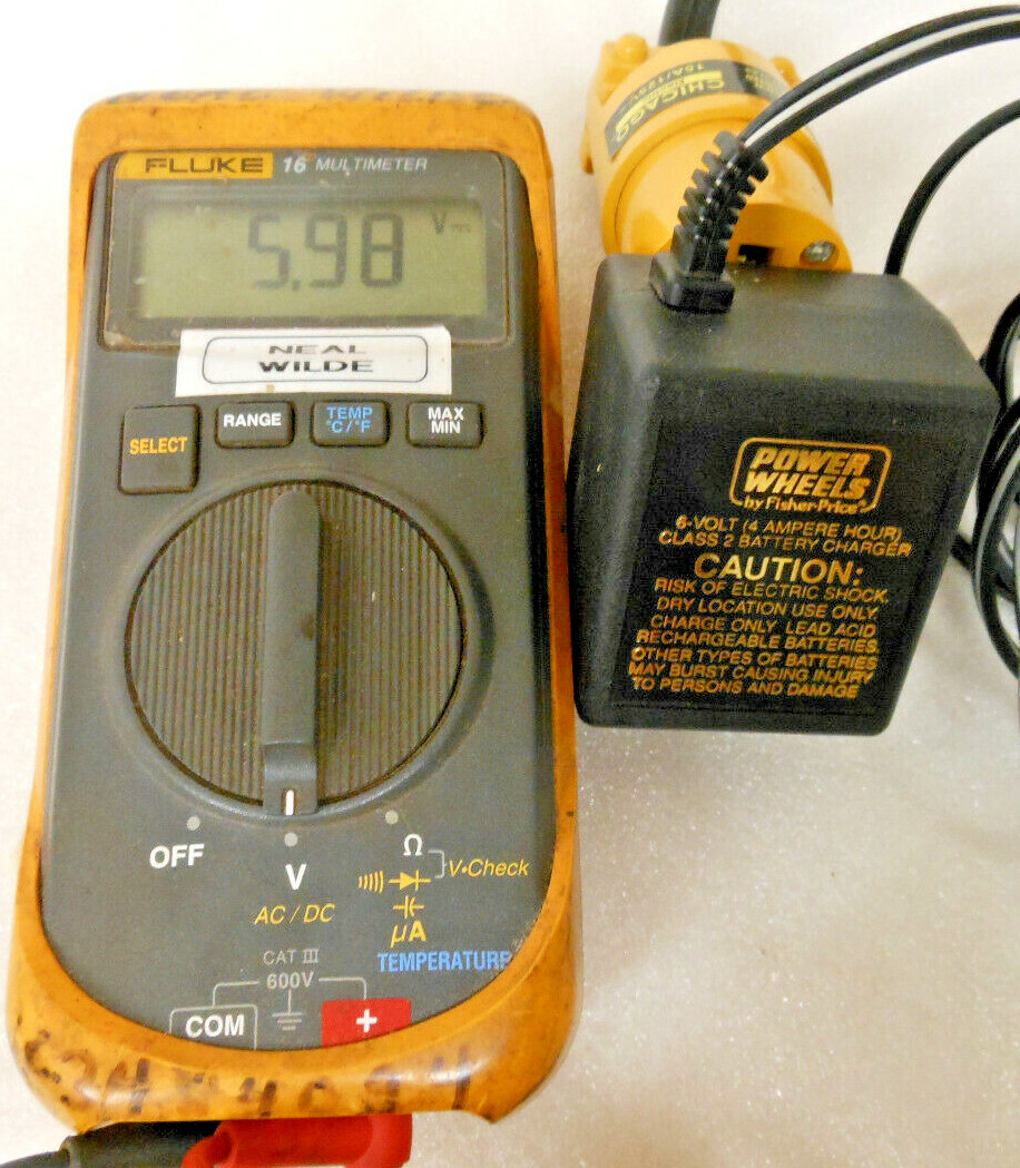 Fisher Price Power Wheels 040135 Adapter Power Supply 00801-0976 6V 400mAh 4Ah