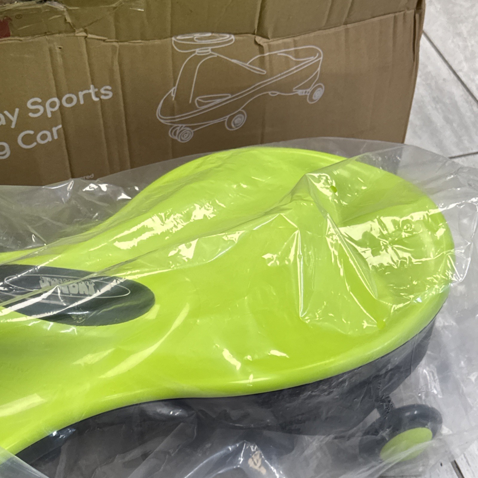 Kids Ride on Sports Swing Car Line Green With LED Wheels