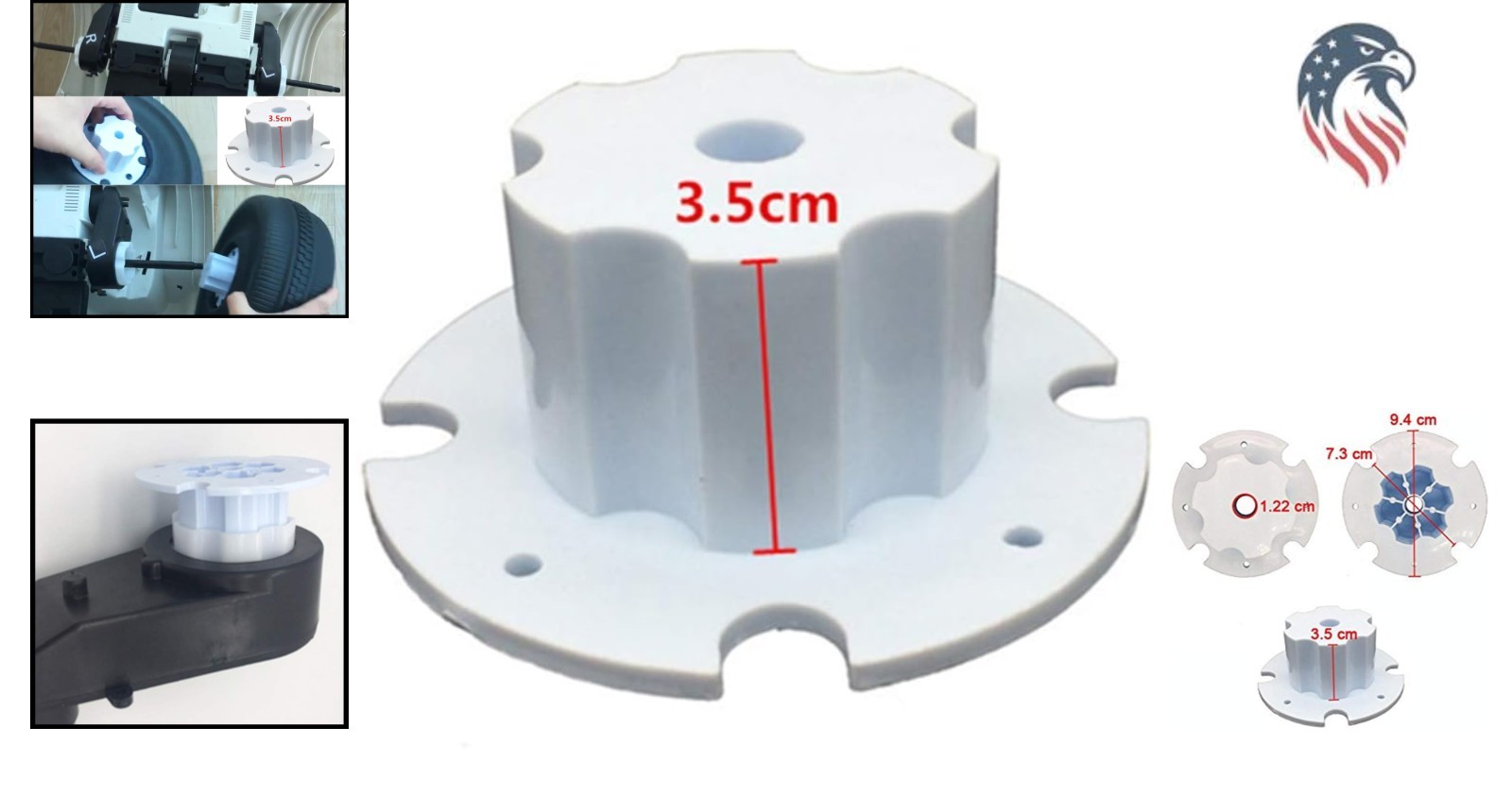 2 Pcs Kids Electric Car Tire Adapter Connection Clip for Gearbox Motor Wheels