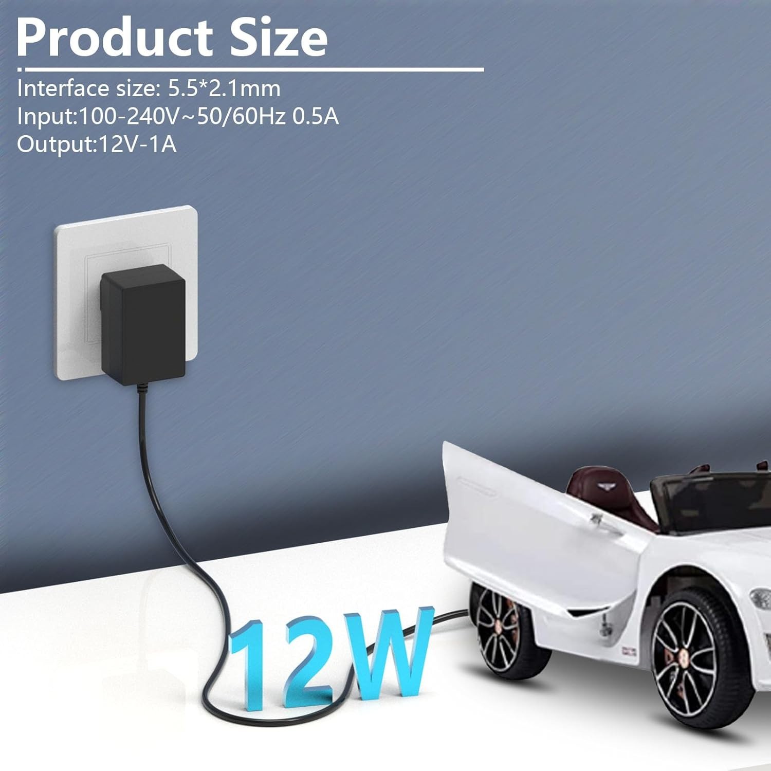 12V Battery Charger Ride On Toys Power Wheels Adapter 6FT Cord Kids Car Supply