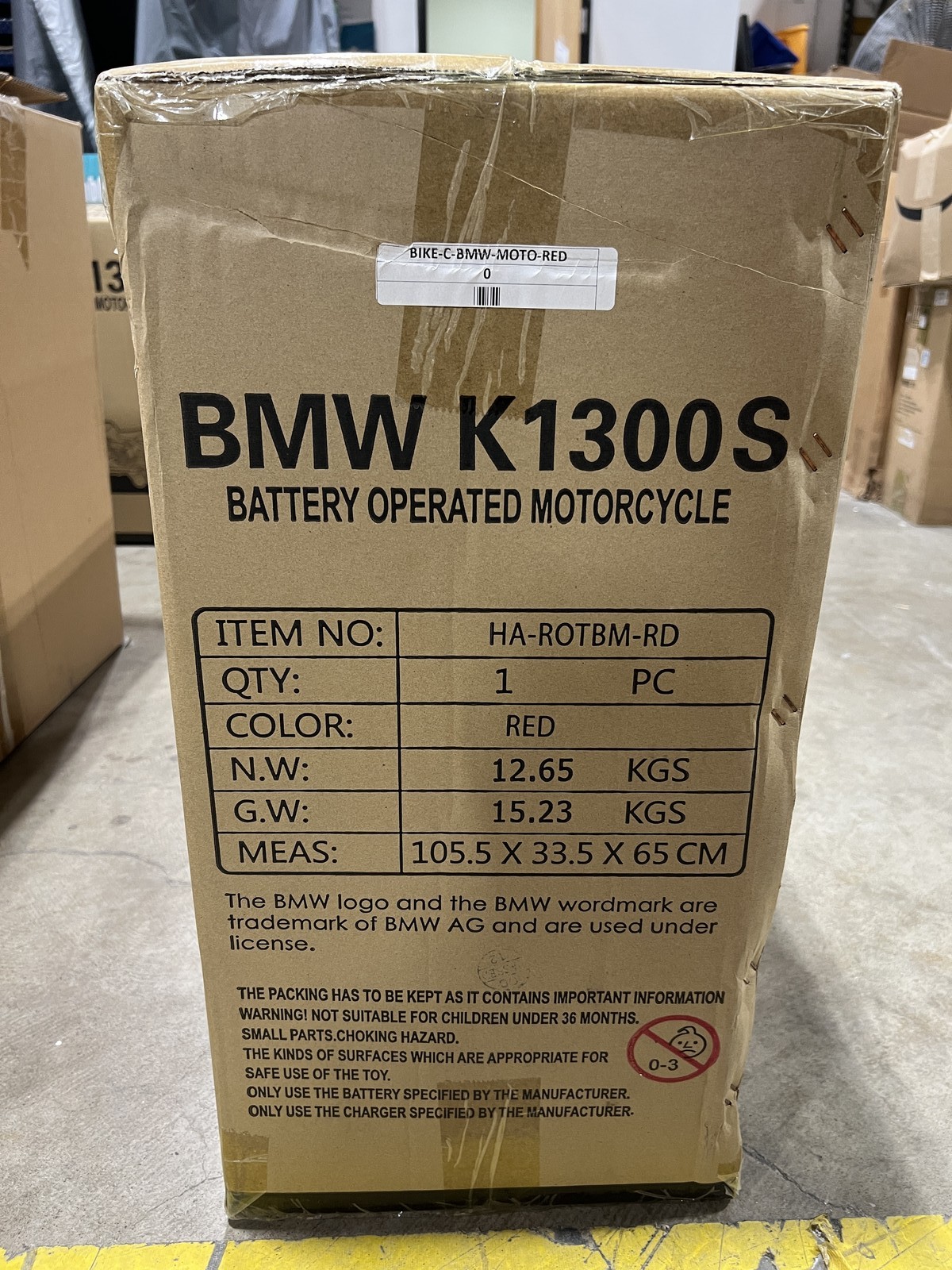 Luxury BMW K1300S 12V Ride-On Bike Red