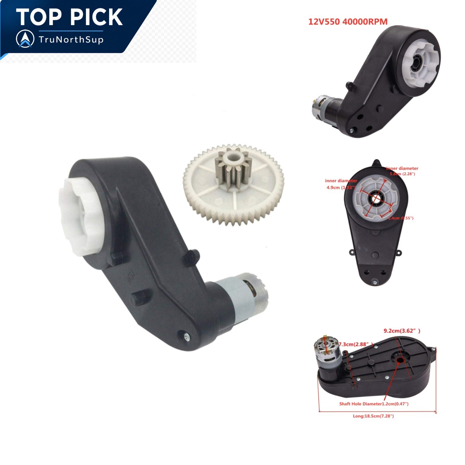 12V DC Motor Gearbox for Kids Ride on Car Electric Toy Replacement Part