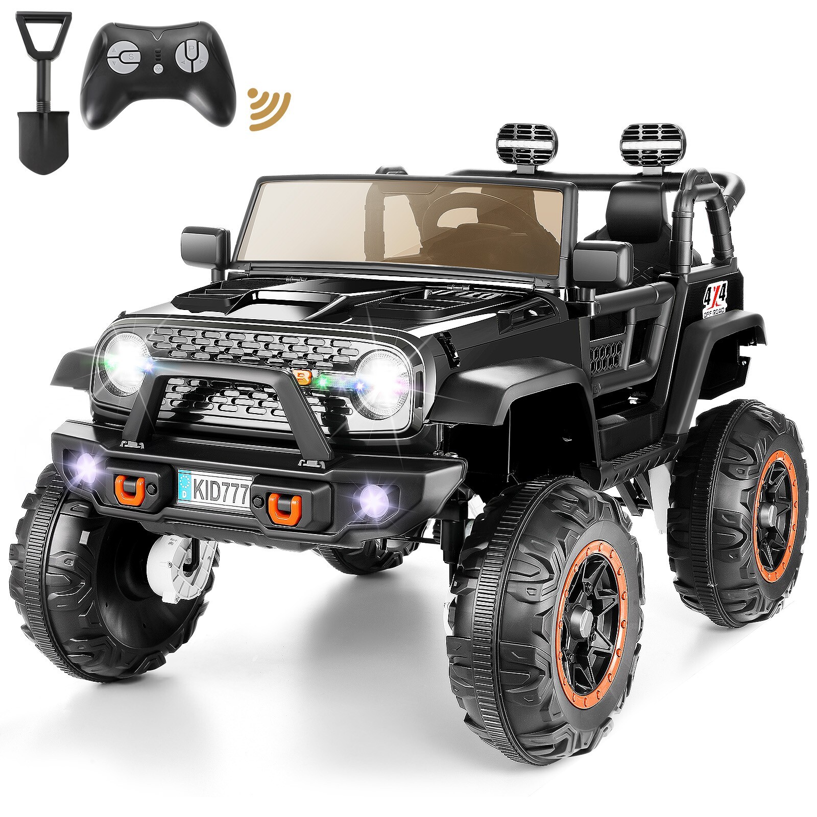 24V Kids Ride On Car,2 Seaters 2x200W Electric Vehicle Truck Bluetooth w/Remote