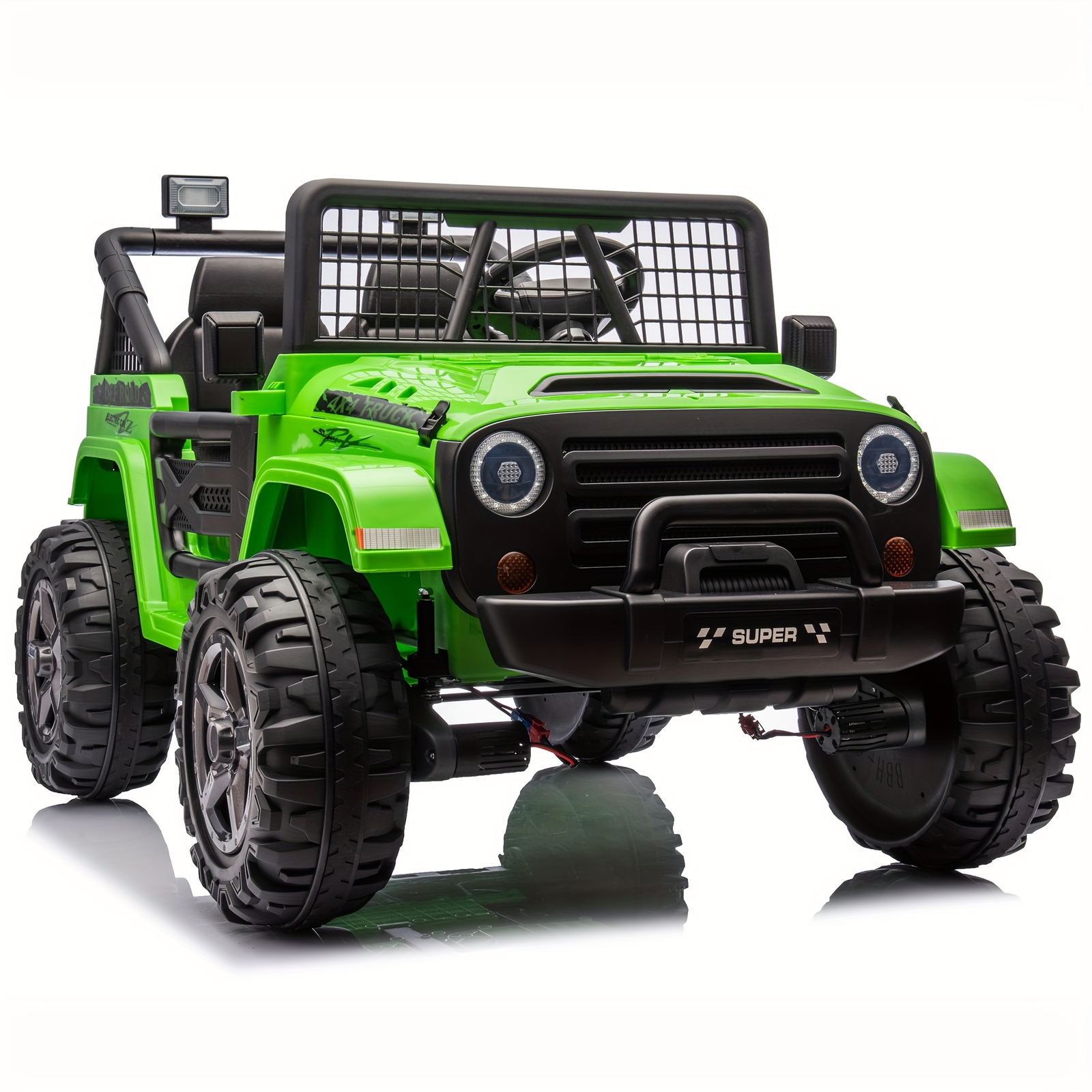 24V 2-Seater Ride On Car Kids Electric Jeep 4WD w/Remote, Black – FAST SHIP