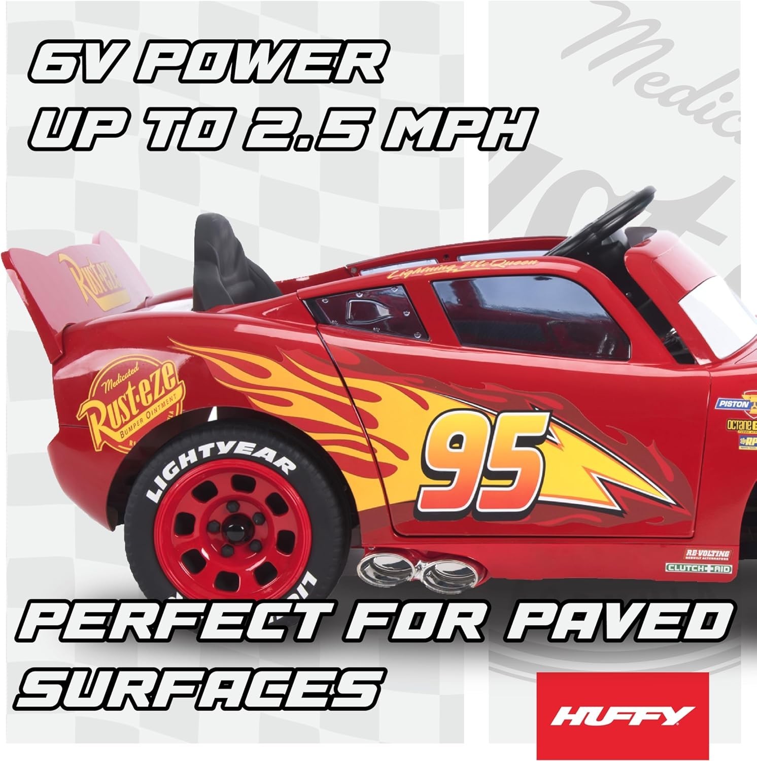 Disney Cars Lightning McQueen Battery-Powered Vehicle w/ Sound Effects, Ages 3+
