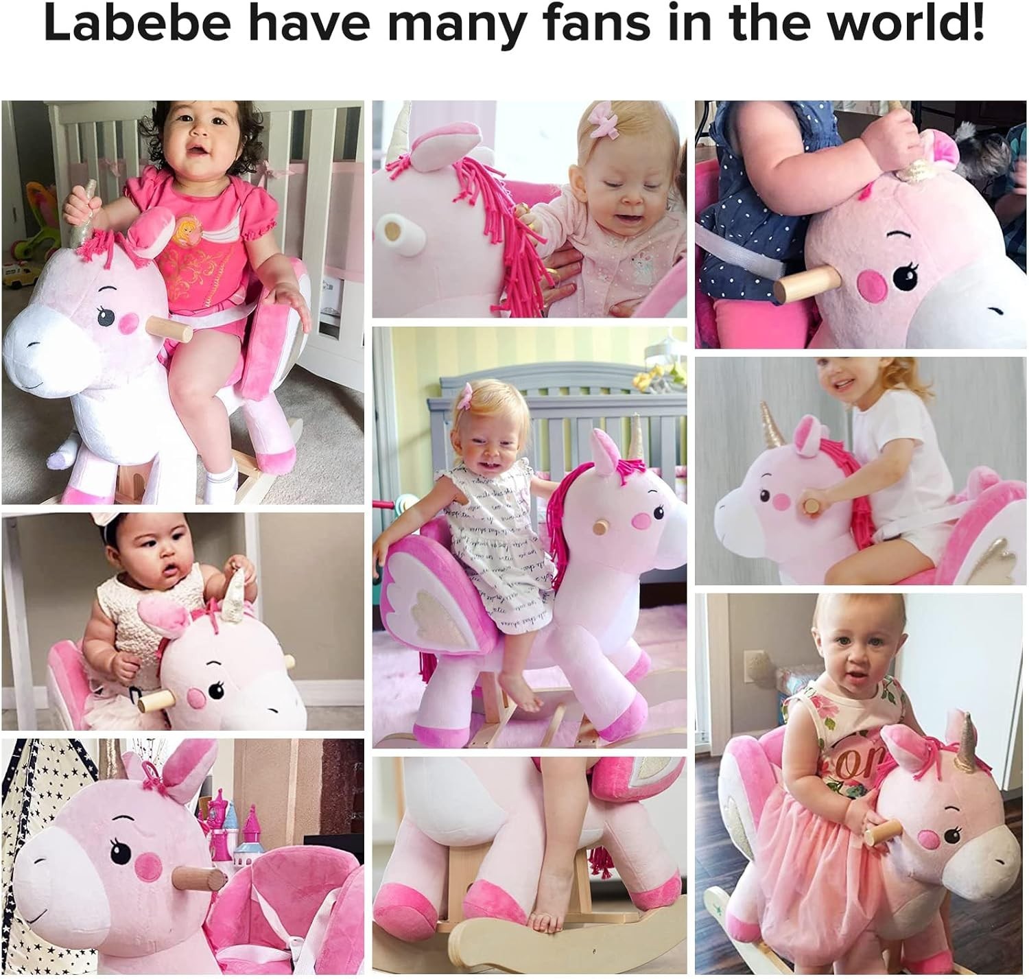 Pink Plush Unicorn Ride-On Rocker – Perfect for Growing Infants and Toddlers