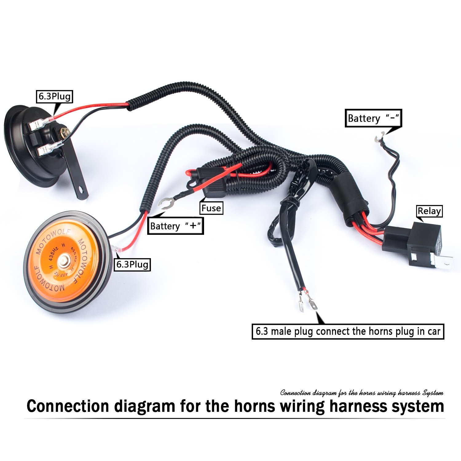 12V Wiring Harness Relay Kit for Car Truck Grille Mount Blast Tone Horns 16AWG