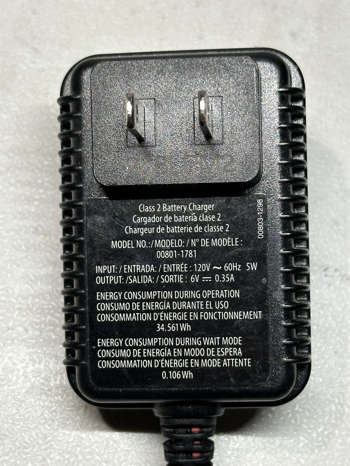 Genuine Power Wheels 00801-1781 Blue 6v Battery Charger 6 Volt B1
