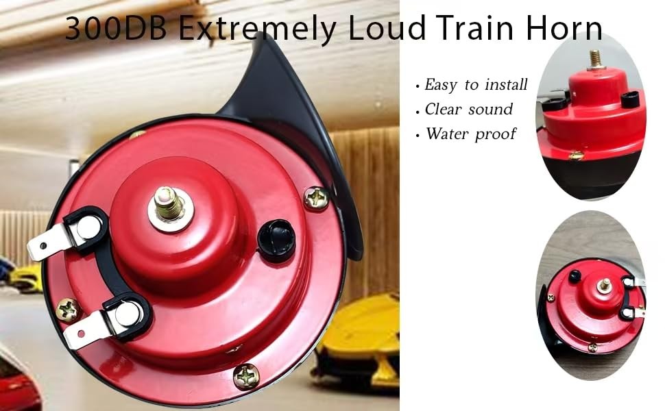 300DB Super Loud Train Horns, 12V 4A Waterproof Air Horns Replacement Kit, Car