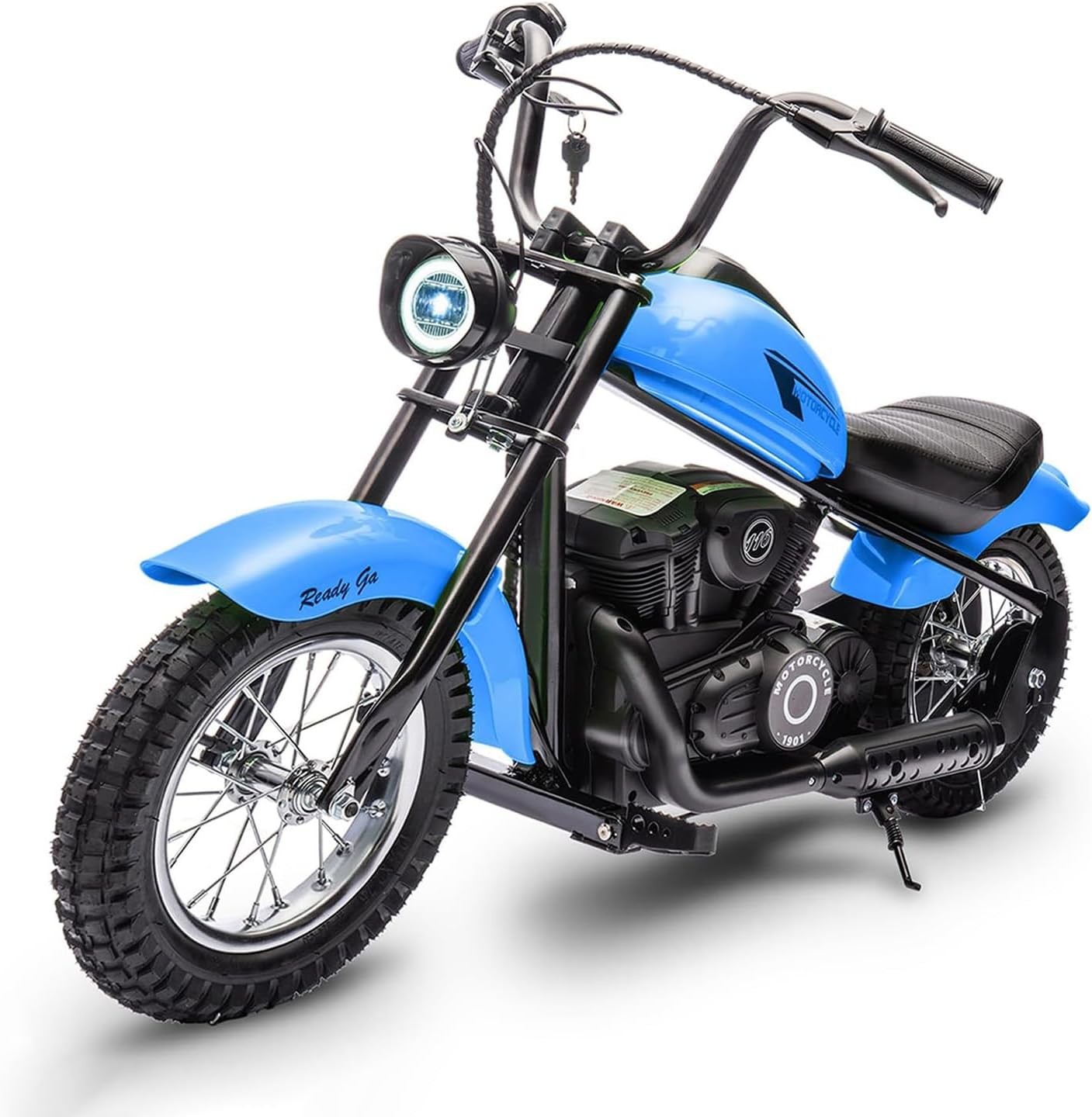 Electric Motorcycle for Kids 24V, Ambient Light, Music, Fog & 60-Min Ride Time