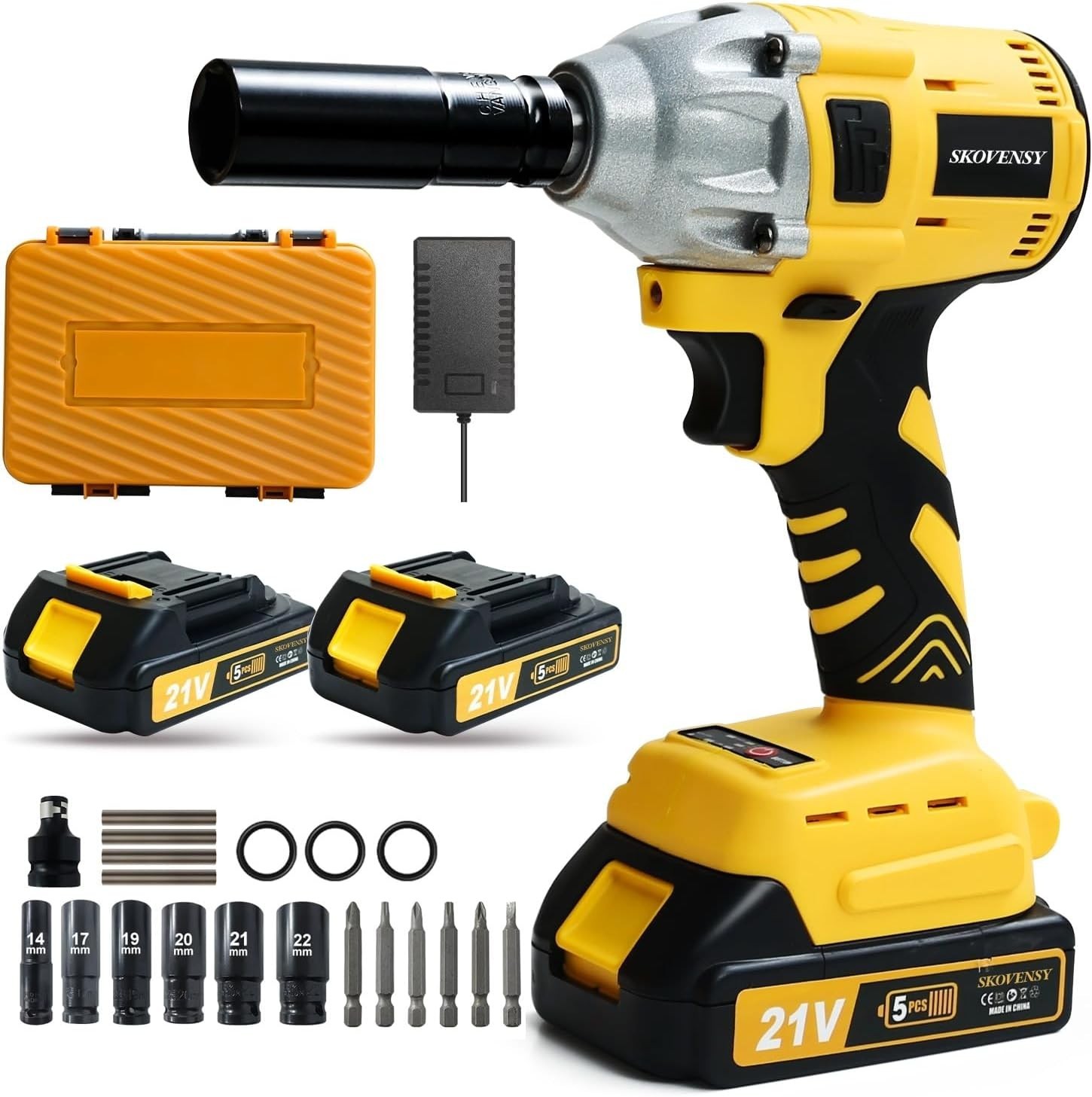 Cordless Impact Wrench 258Ft-lb (350N.m), Electric Driver for Car Tires and H…
