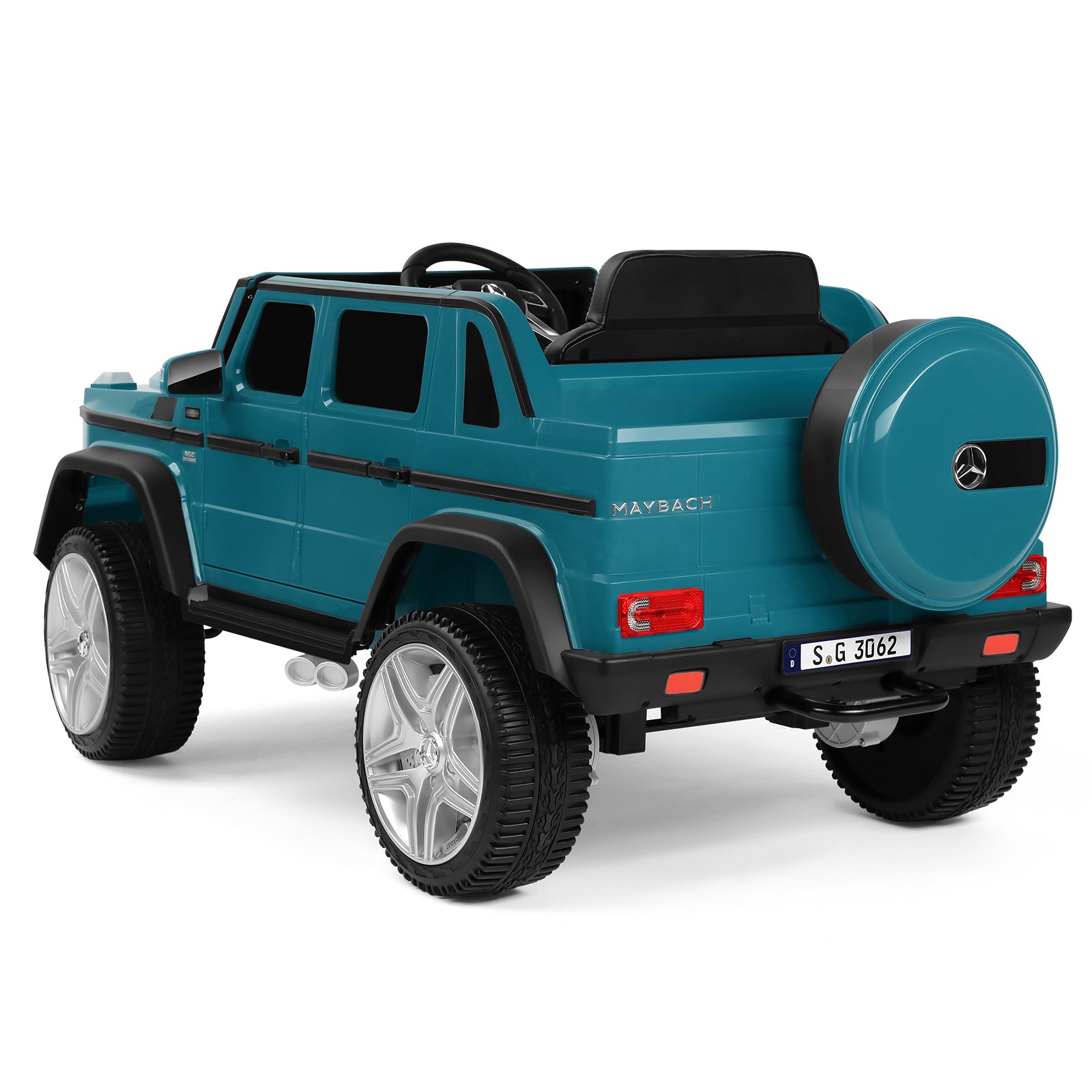 Mercedes-Benz 12V Electric Kids Blue Ride On Car with LED Lights, Music, RC