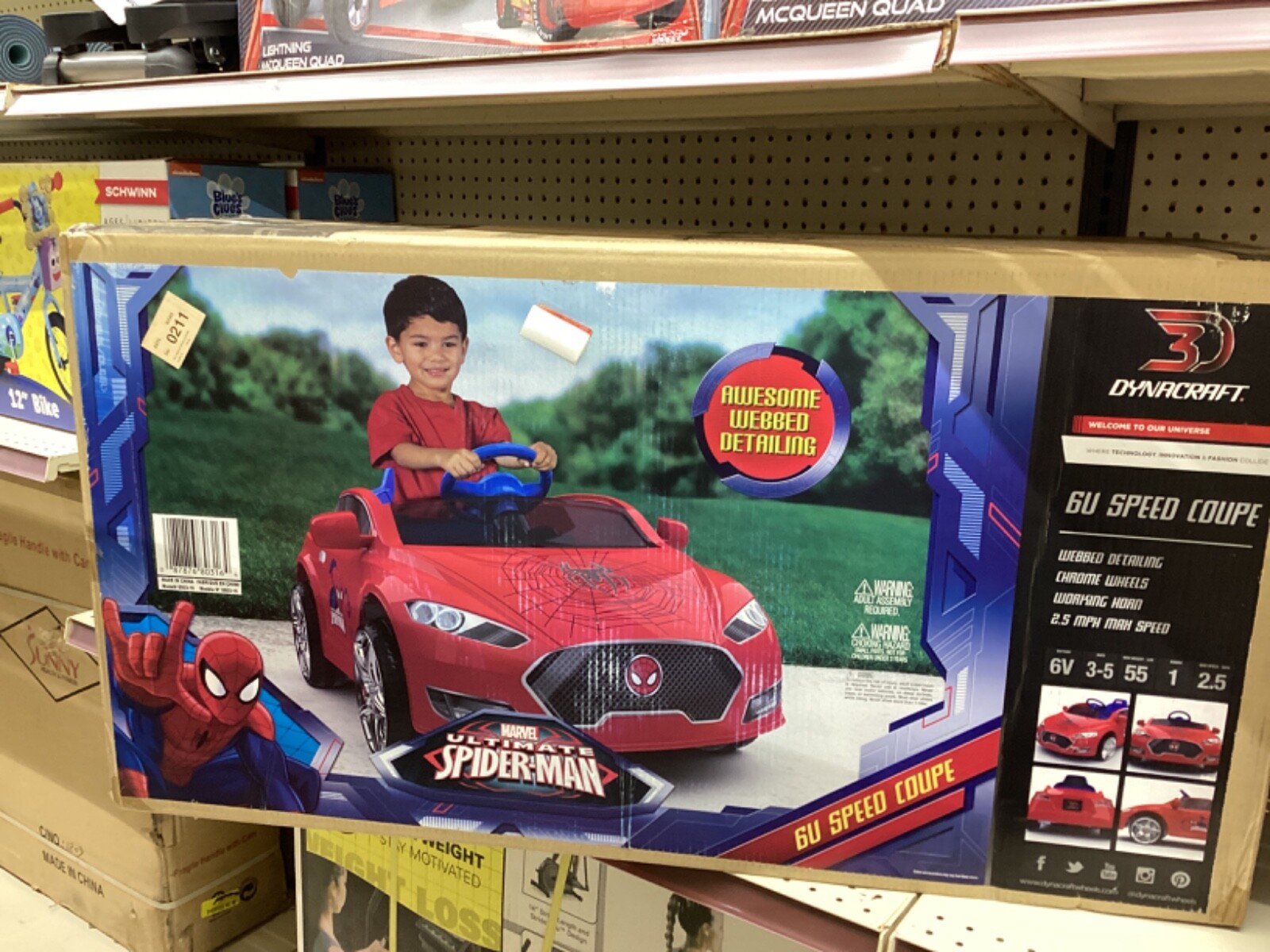 Dynacraft Spiderman 6 Volt Speed Coupe