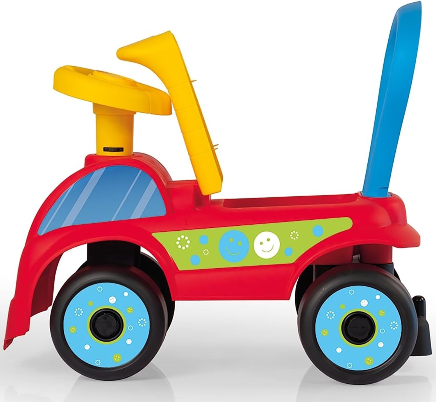 Compact Red & Blue Push-Pull Foot-to-Floor Car – Perfect for Indoor-Outdoor Play
