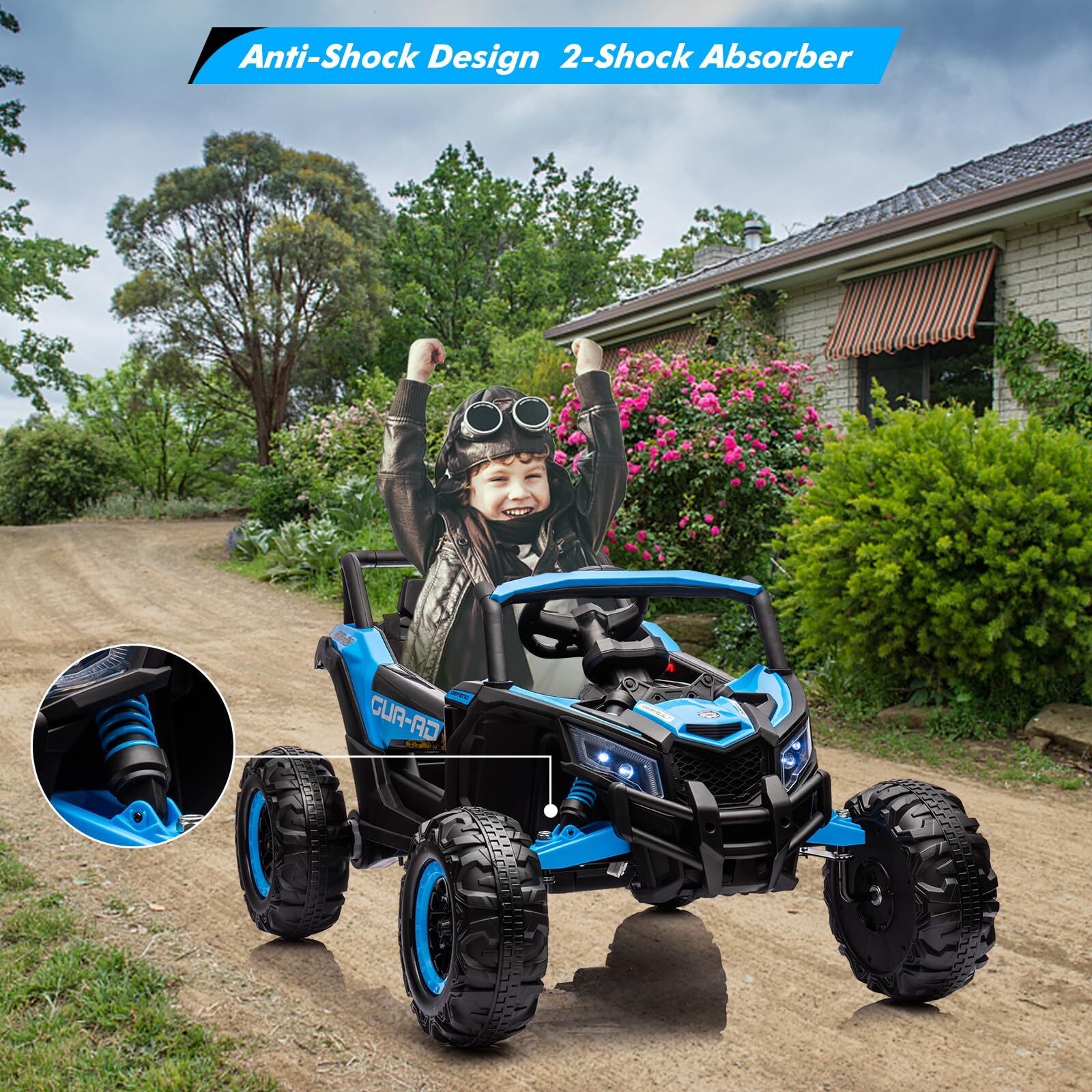 Ride on UTV Car 200W Motor Spring Suspension Music LED Lights W/Remote Control