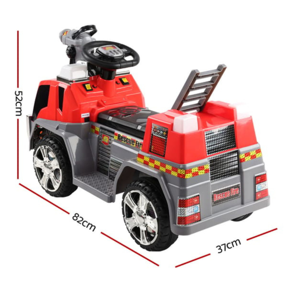 Kids Electric Fire Engine Truck Ride On Rigo 6V Toy Car Red