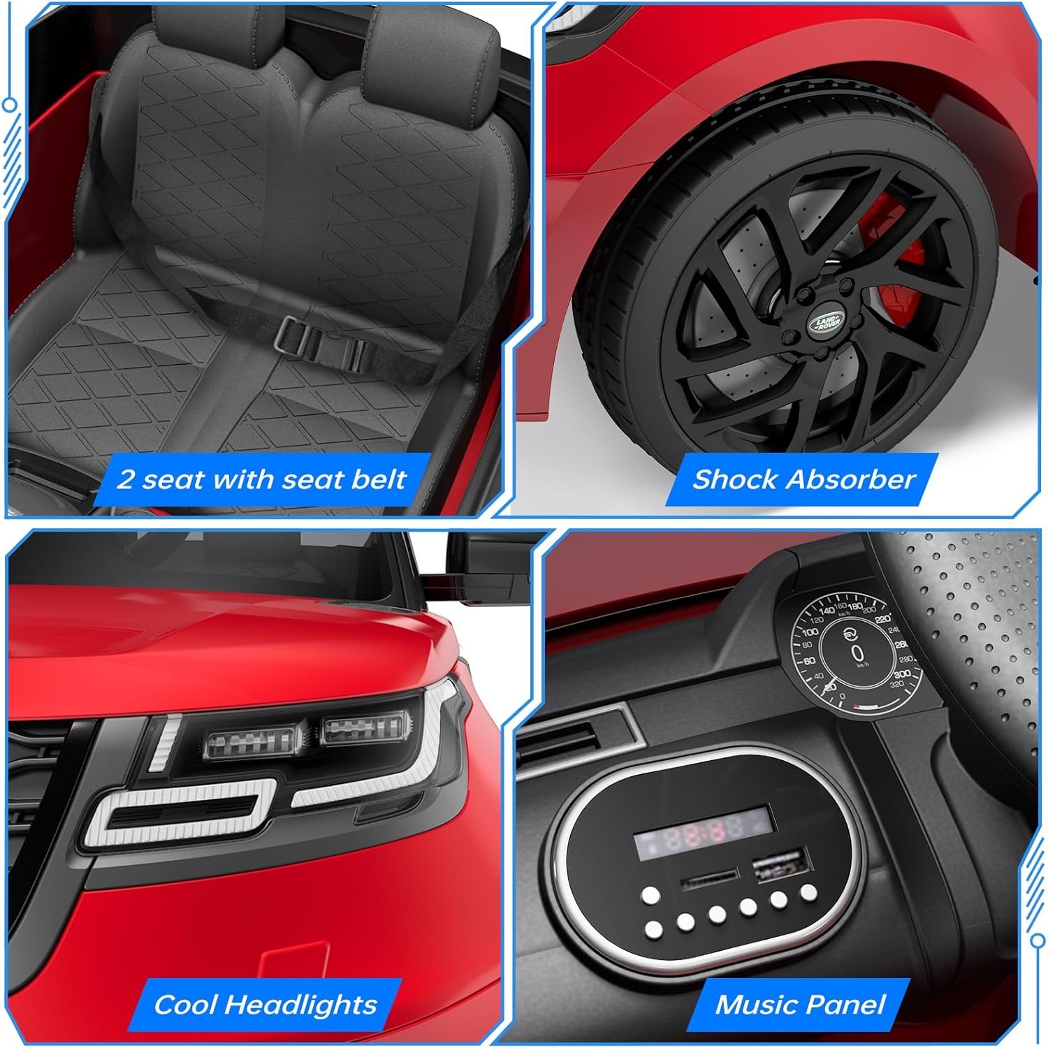 Kids Electric Car with Remote Control,4.5AH Battery,2 Motors,3 Control Modes