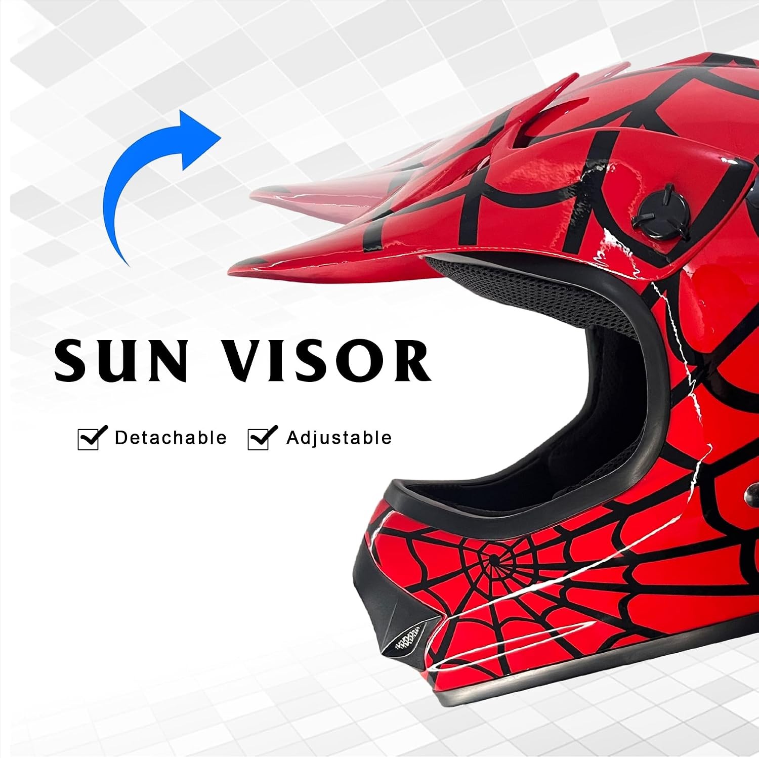 Youth Kids Off-Road ATV Helmet DOT Approved – Motorcycle Motocross Dirt B…