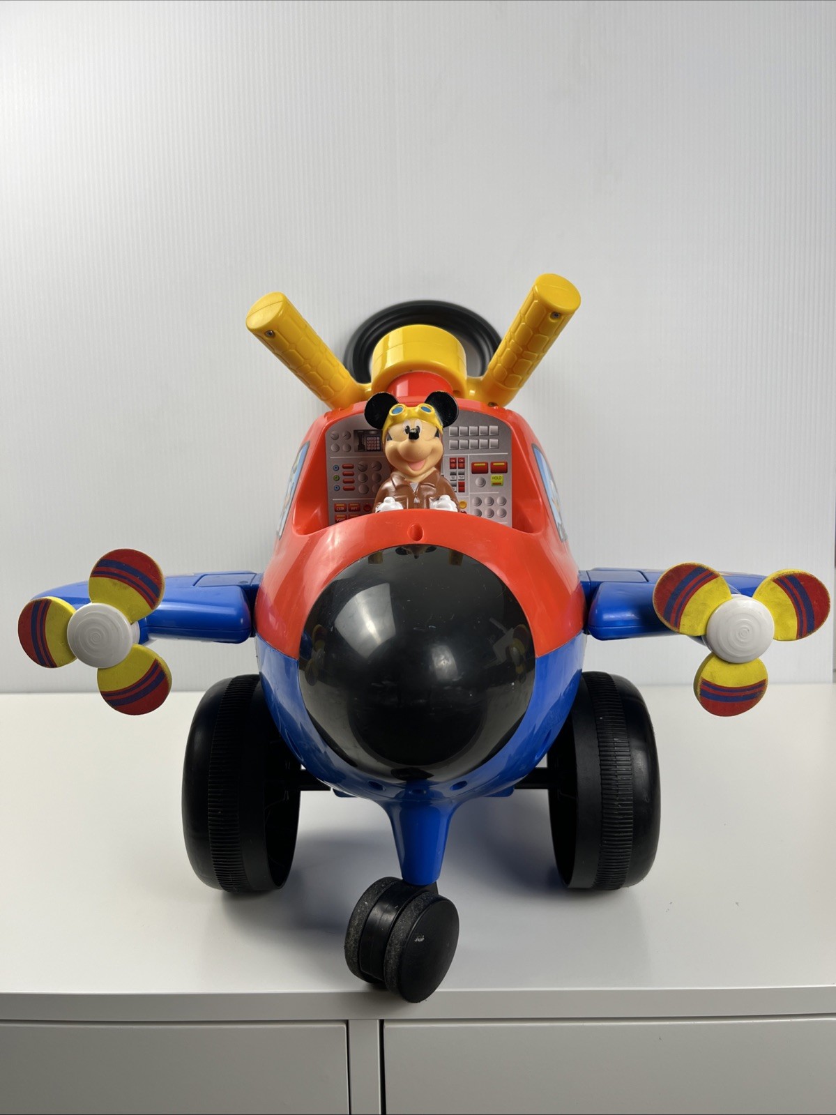Kiddieland Disney Lights and Sounds Toddler Ride-On Mickey Mouse Plane WORKS