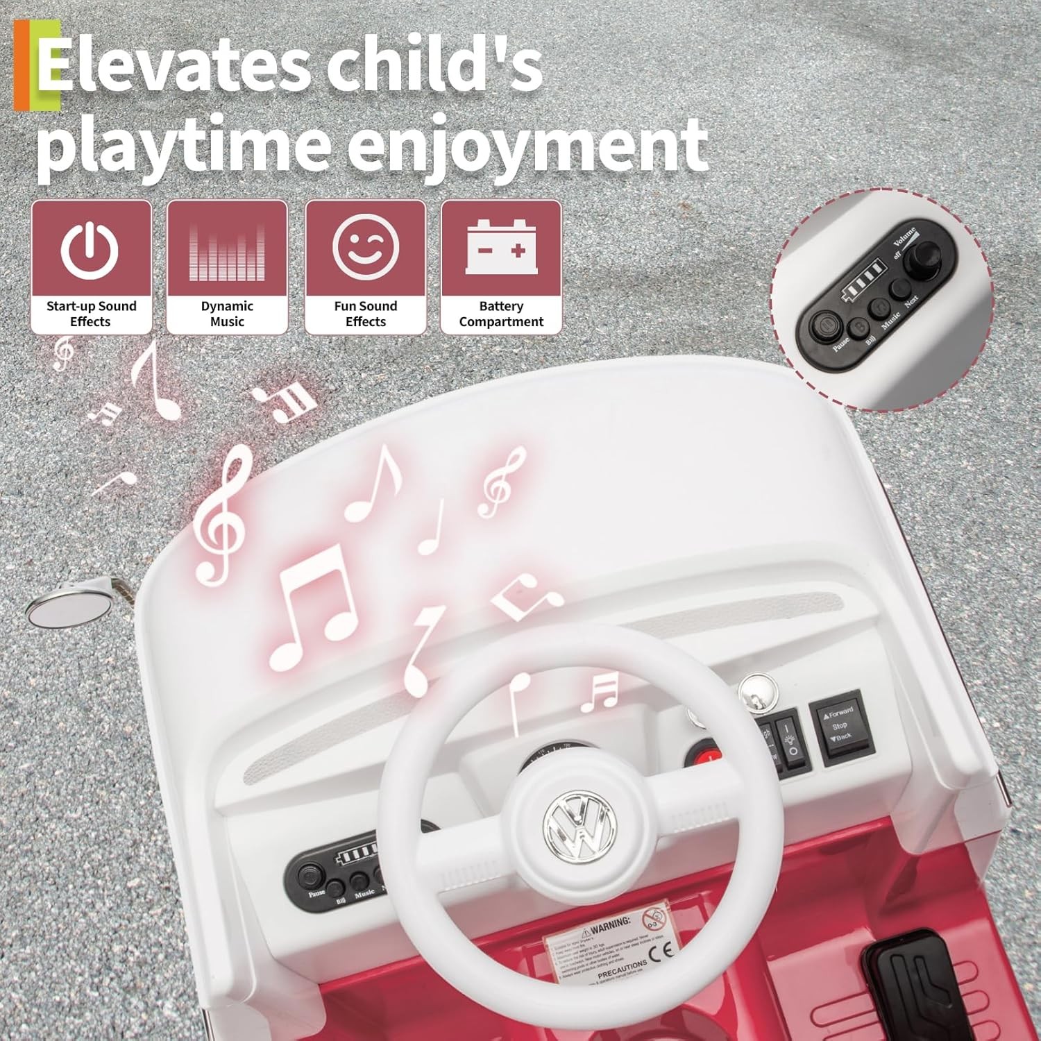 6V Ride on Toys for Kids Licensed Volkswagen Electric Car