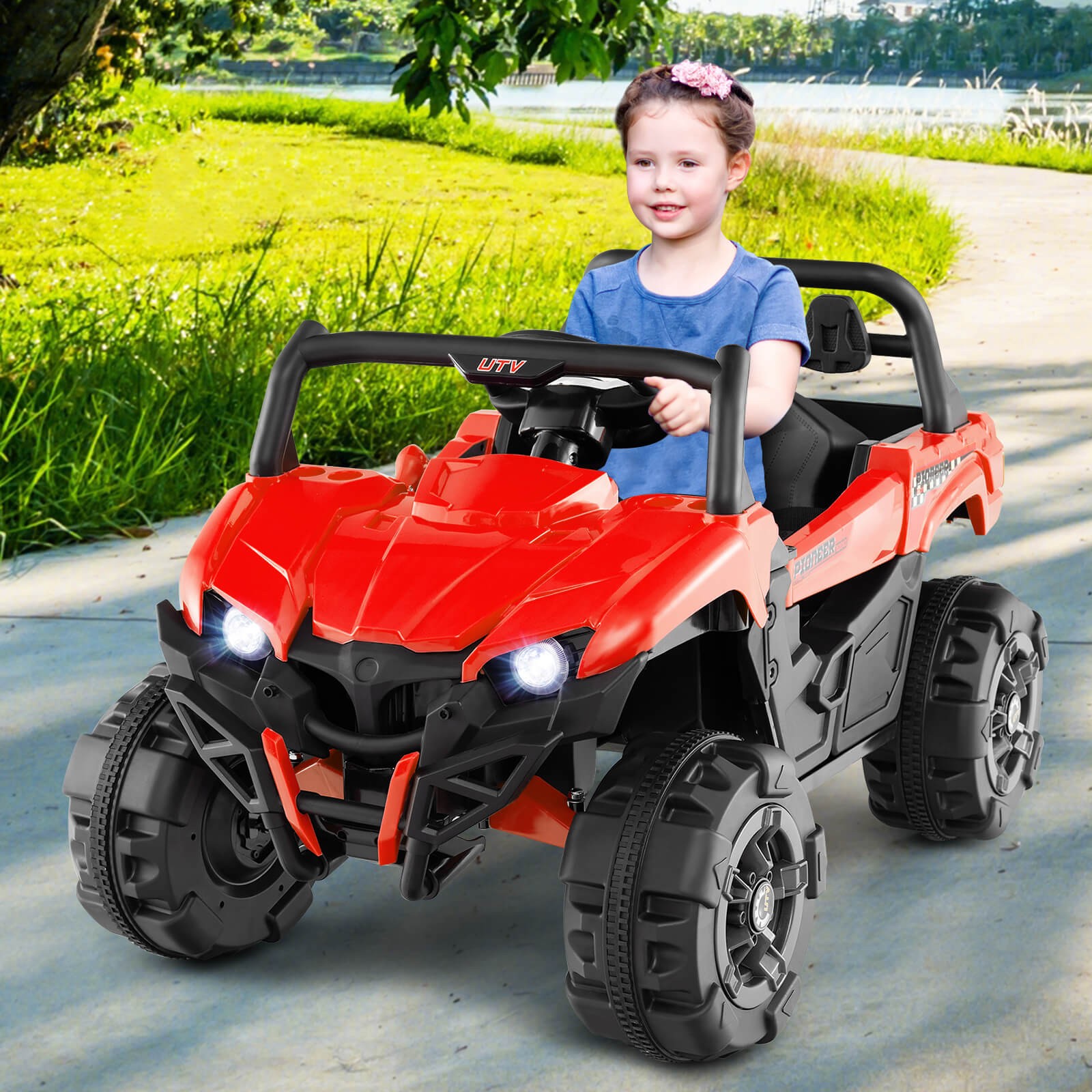 12V Kids Ride on Truck w/ Remote Control Slow Start Safety Belt Rear Storage