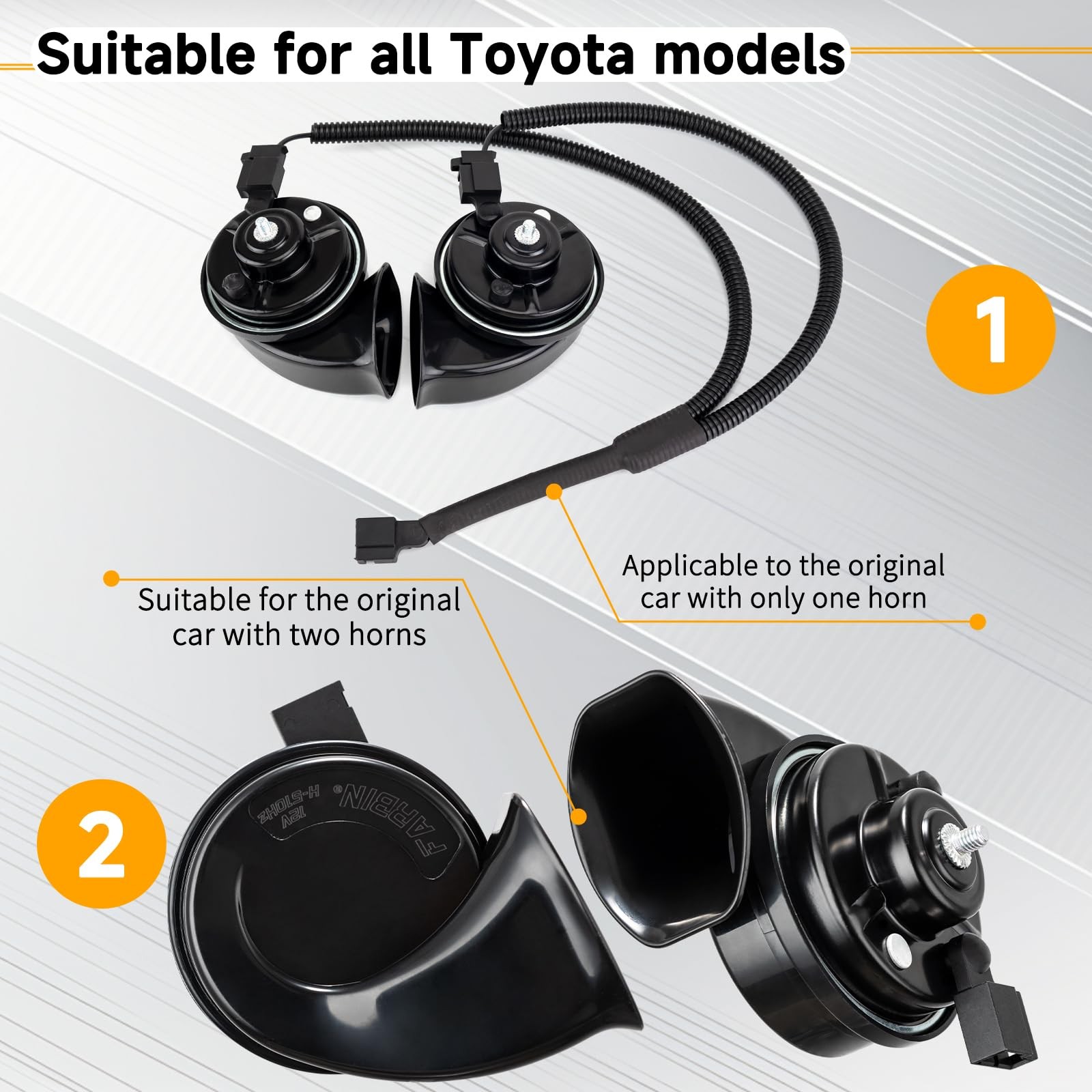 Car Horn for Toyota Lexus, 12V Waterproof Auto Horns with 1 to 2 Horn Plug fo…