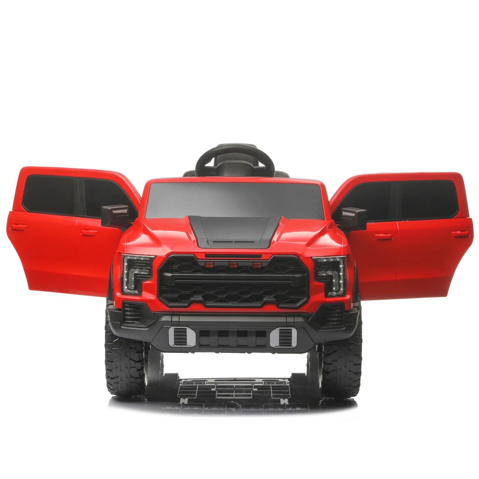 12V Kids Ride-On Car Remote Control, 4-Wheel Shock Absorption 3-6 Years Red