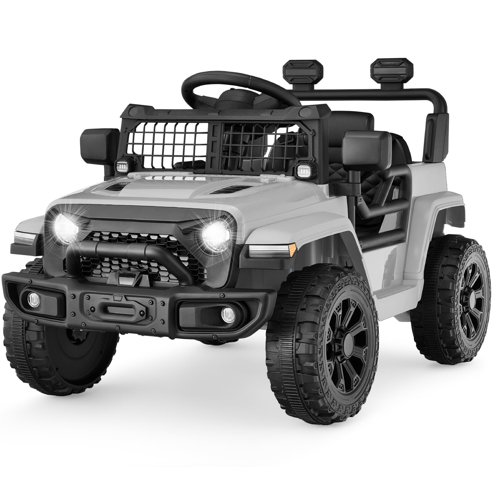 6V Kids Ride On Toy Mini Truck Electric Car Parent Remote Light Gray