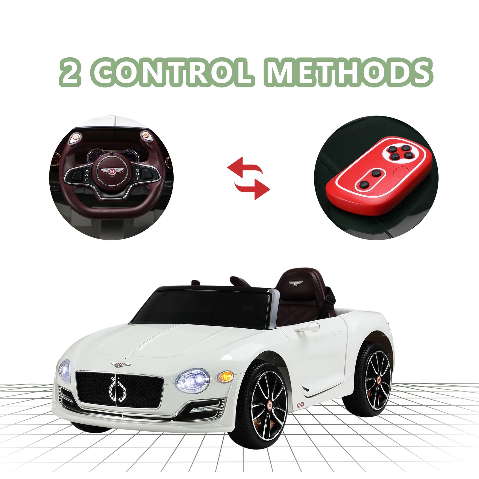 12V Kids Electric Ride On Car Bentley Licensed Toys 4 Wheels LED w/Parent Remote
