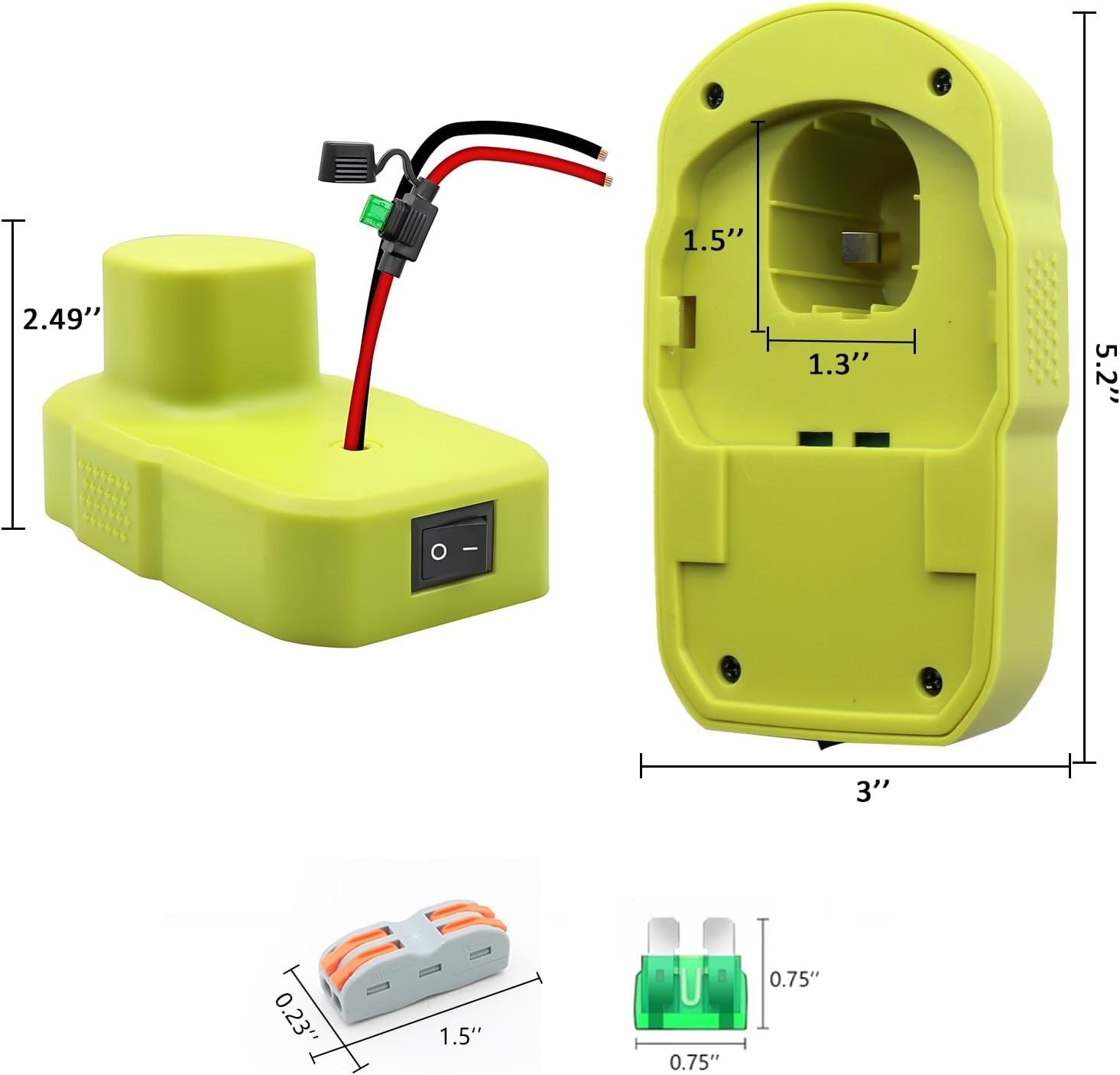 Ryobi 18V Battery Adapter for RC Cars & Robotics – Durable Connector with Fuse
